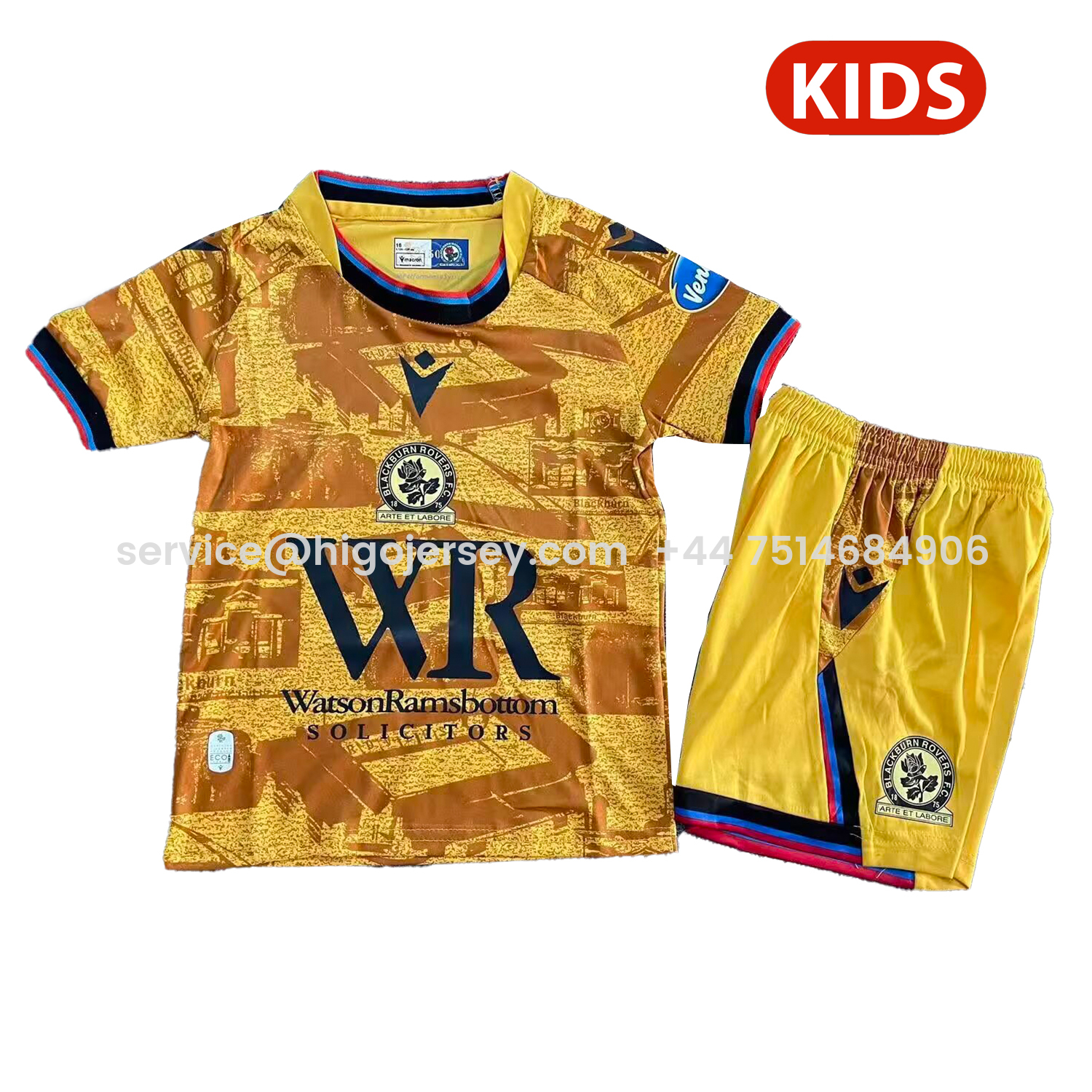 Higojerseys-Blackburn 25-26 Third Kids Kit