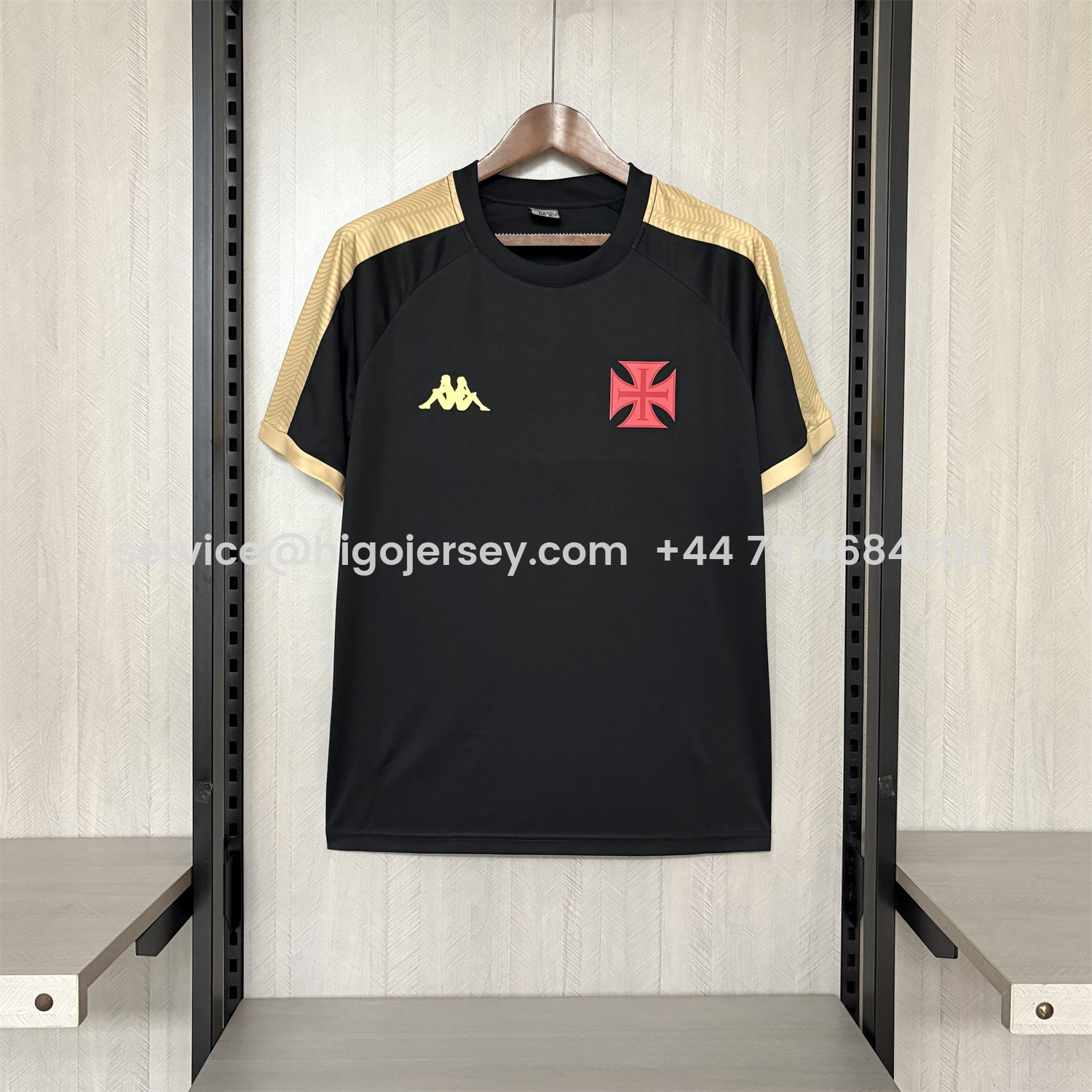 Higojerseys-Vasco da Gama 25-26 Black Training Jersey - Fans Version