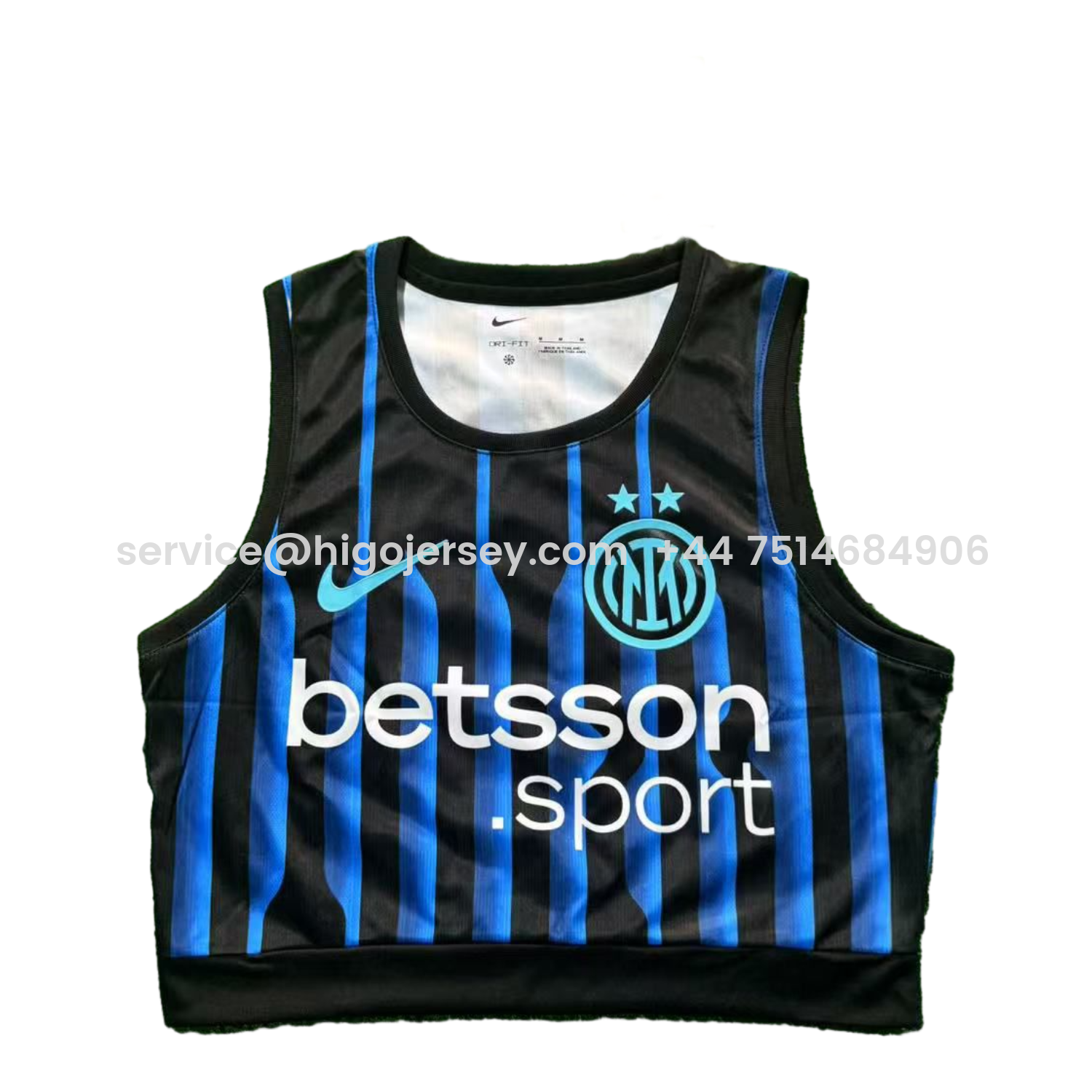 Higojerseys-Women's Inter Milan 25-26 Home Blue And Black Yoga Vest