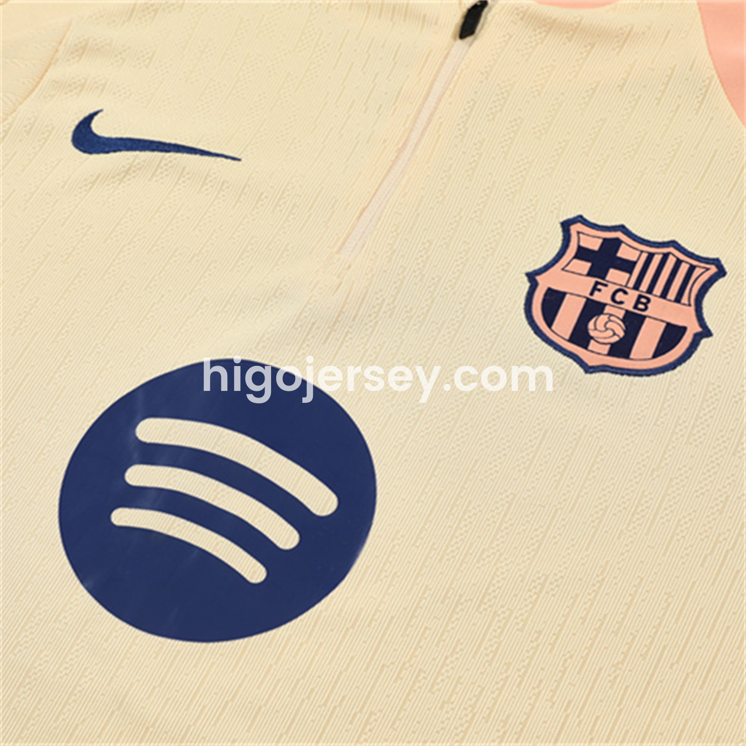Higojerseys-Barcelona 25-26 Long Sleeve Training Set - Player Version - Light Yellow Top and Blue Pants