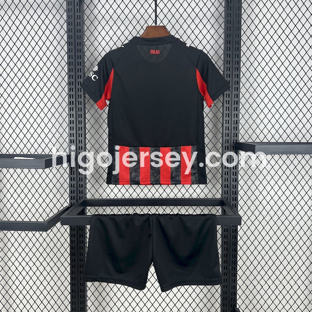 Higojerseys-AC Milan 25-26 Home Kids Kit