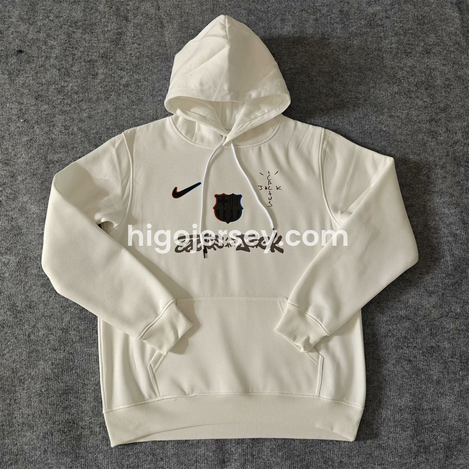 Higojerseys-Barcelona x Travis Scott Team Logo Centered Unisex Pullover Hoodie