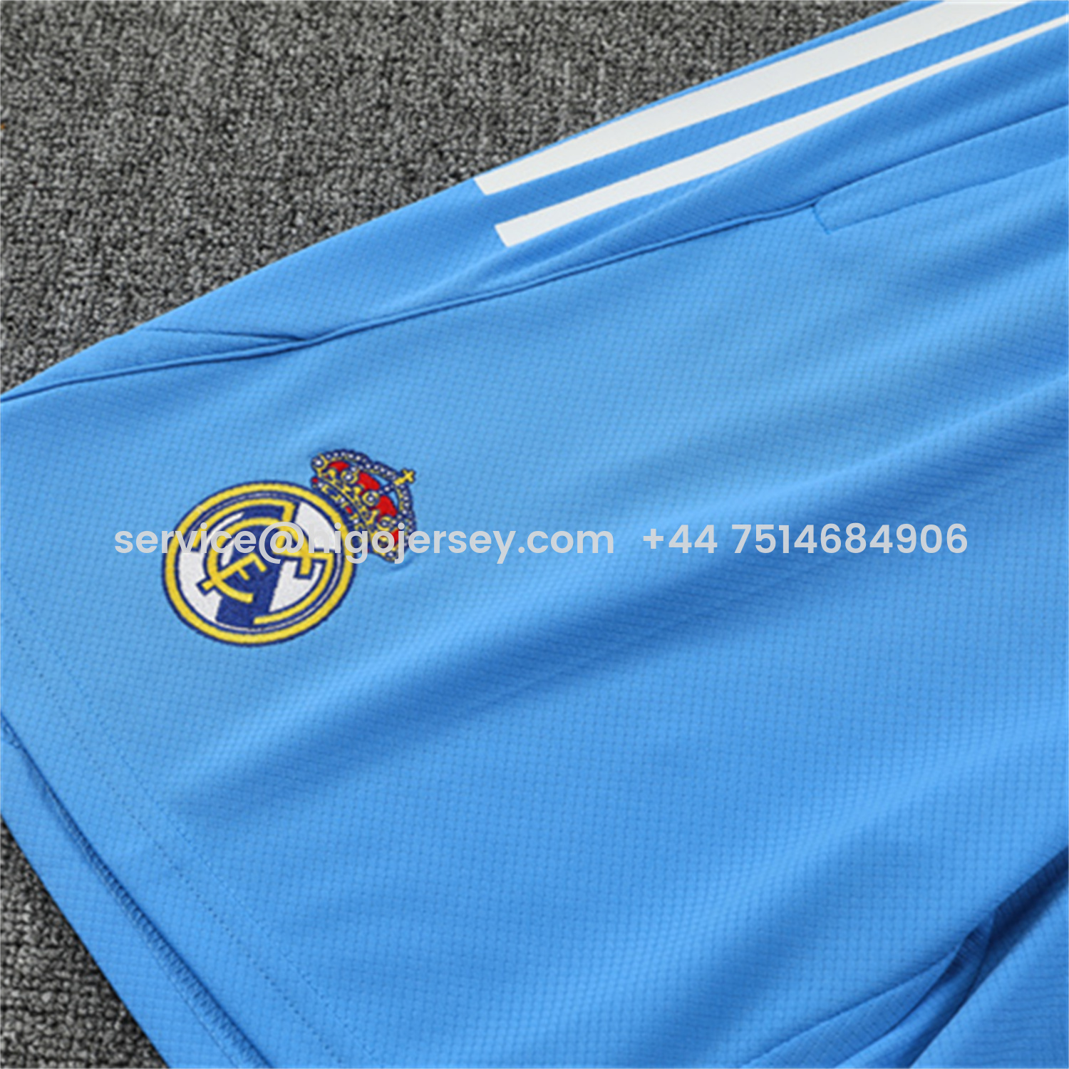 Higojerseys-Real Madrid 25-26 Kids Short-Sleeve Training Set - Sky Blue Top and Sky Blue Shorts