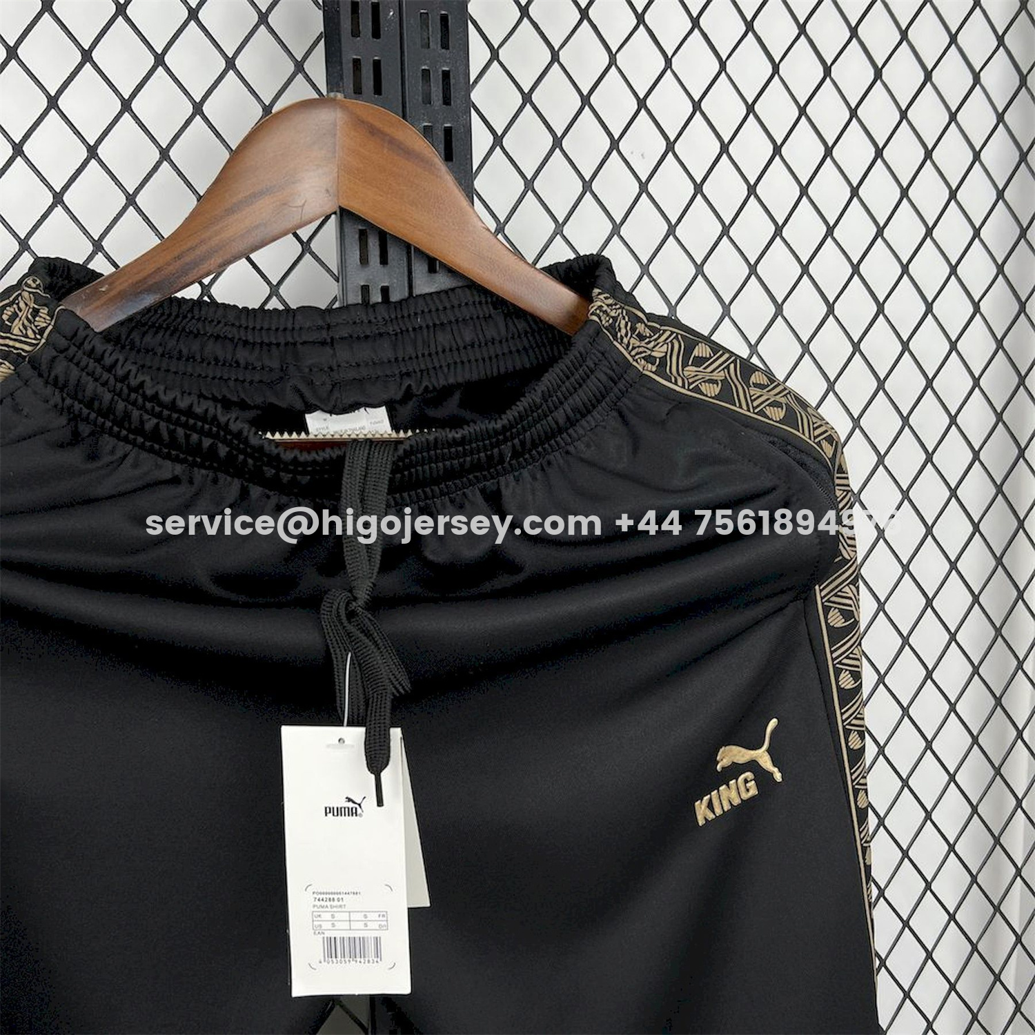 Higojerseys-Portugal 25-26 Eusebio Special Windbreaker Training Set - Black White Top and Pants