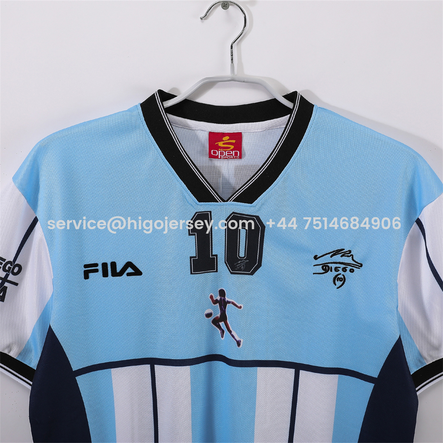 Higojerseys-Retro Argentina 2001 Home Maradona Commemorative Jersey