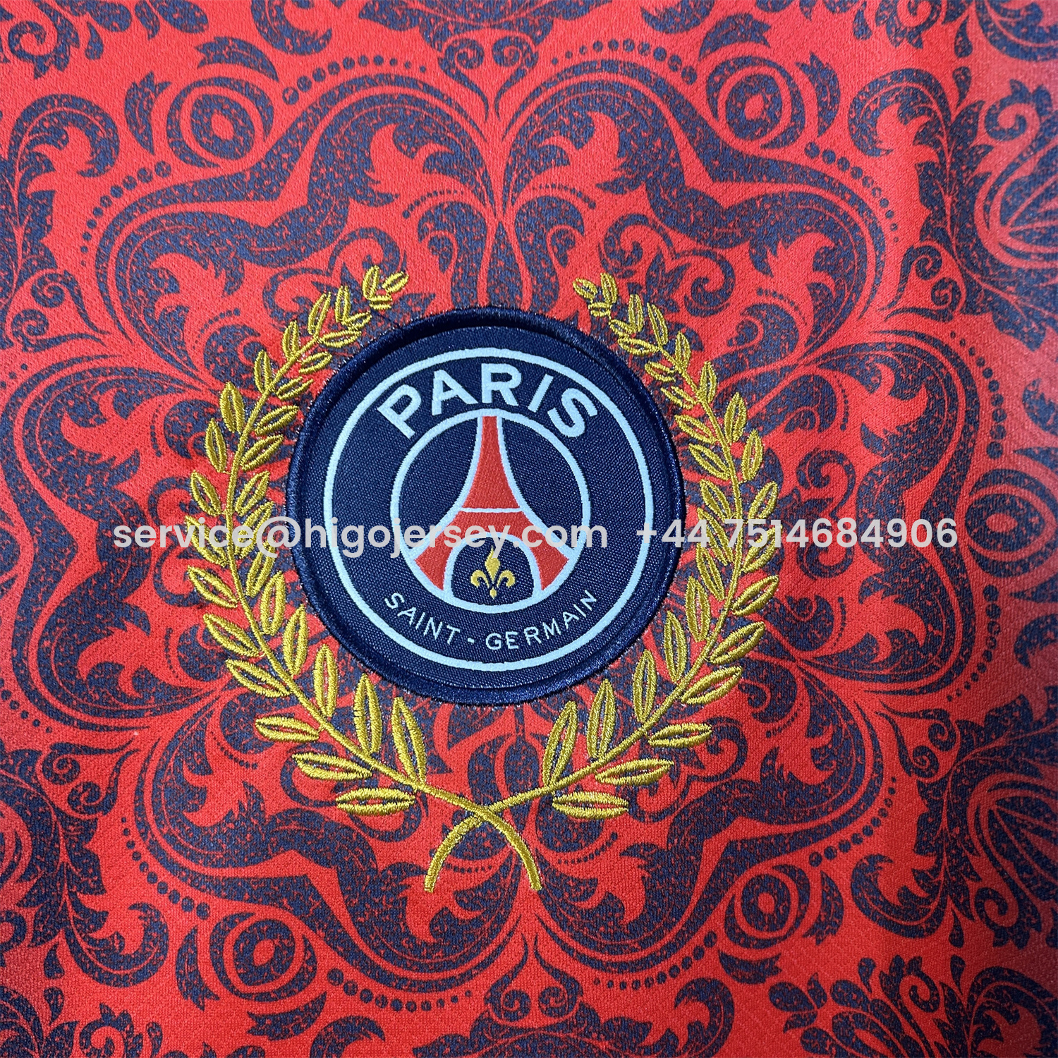 Higojerseys-Paris Saint-Germain PSG 25-26 Champions League Commemorative Edition Red Blue Flower Pattern T-shirts
