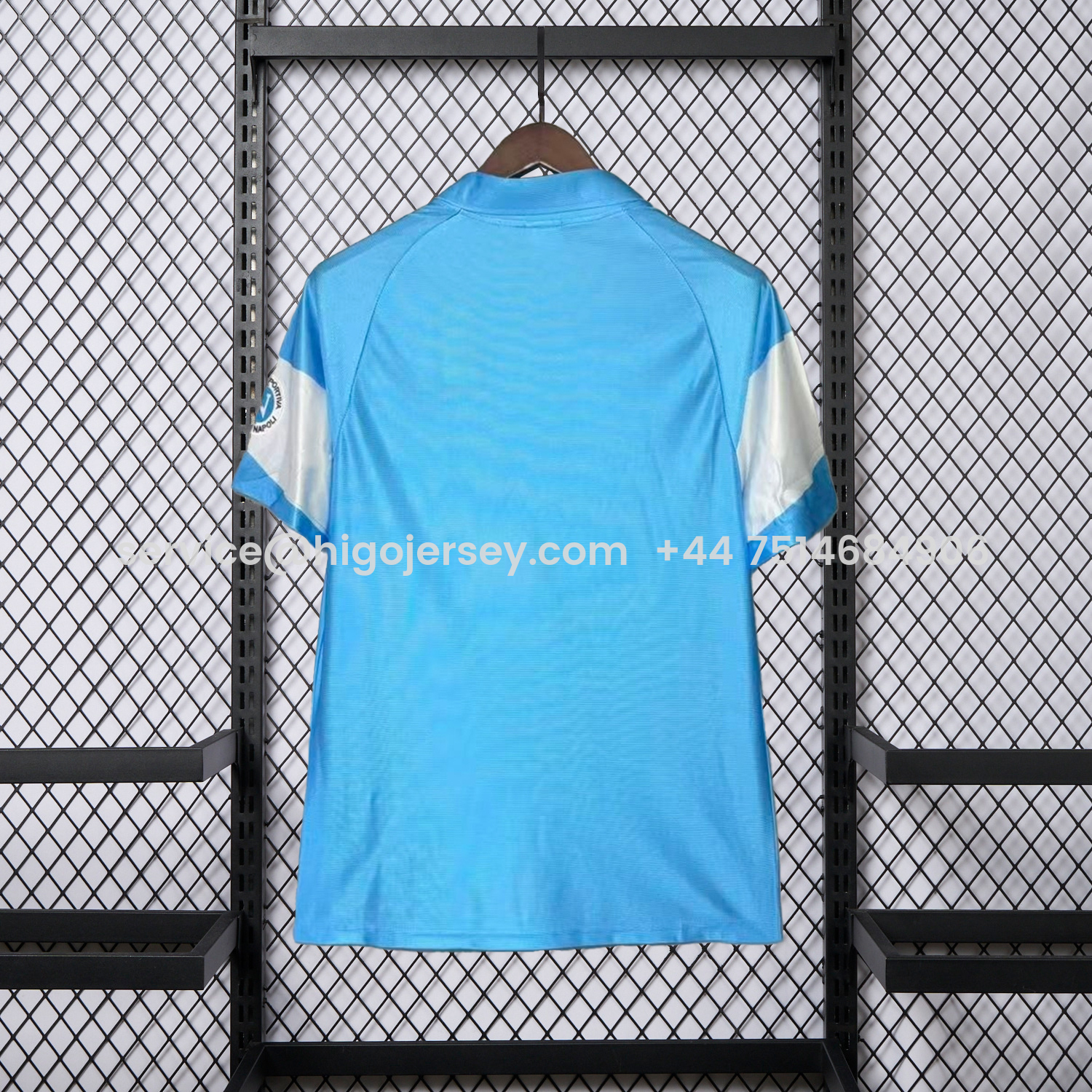 Higojerseys-Retro Napoli 1990-91 Home 2 Sky Blue And White Jersey
