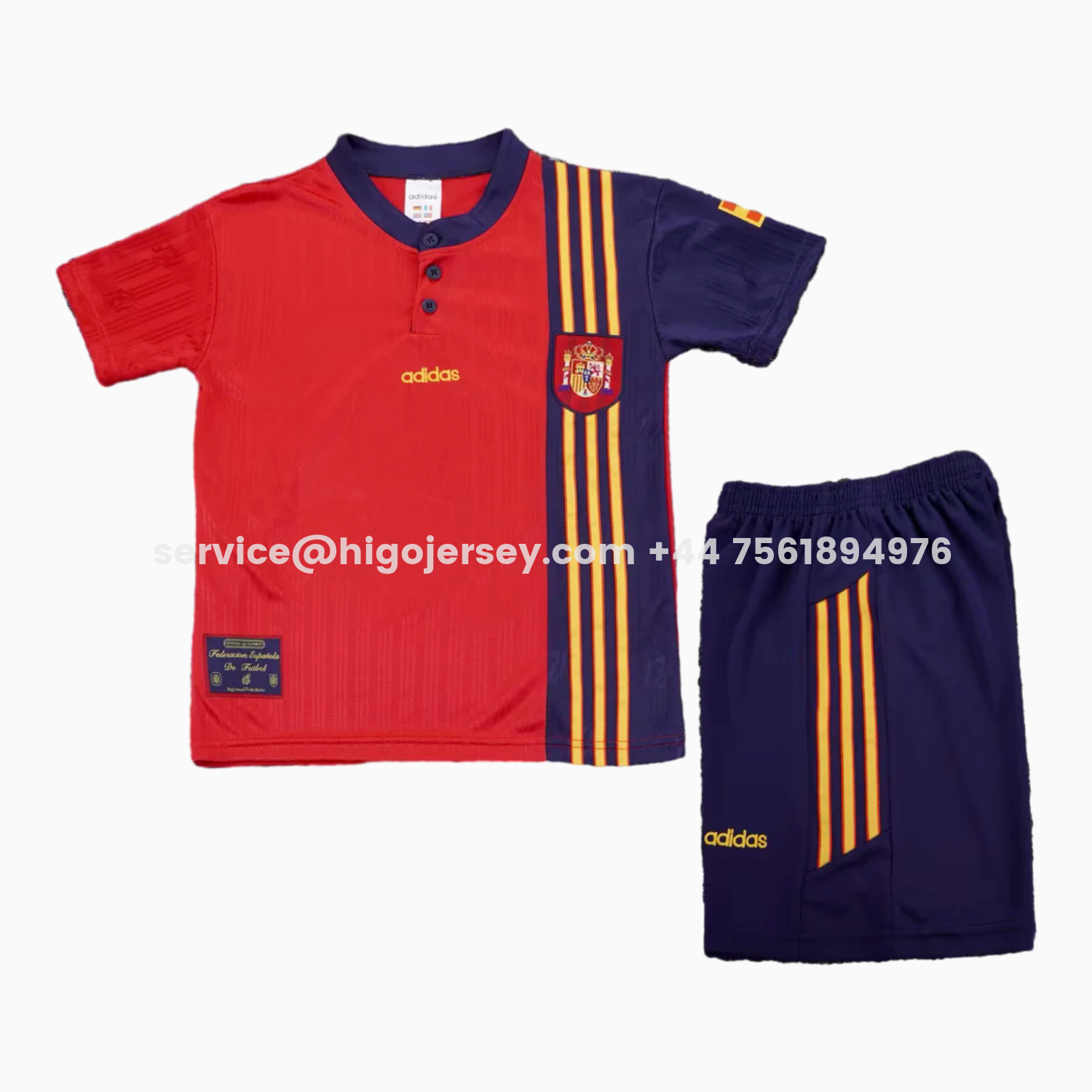 Higojerseys-Retro Spain 1996 Home Kids Kit