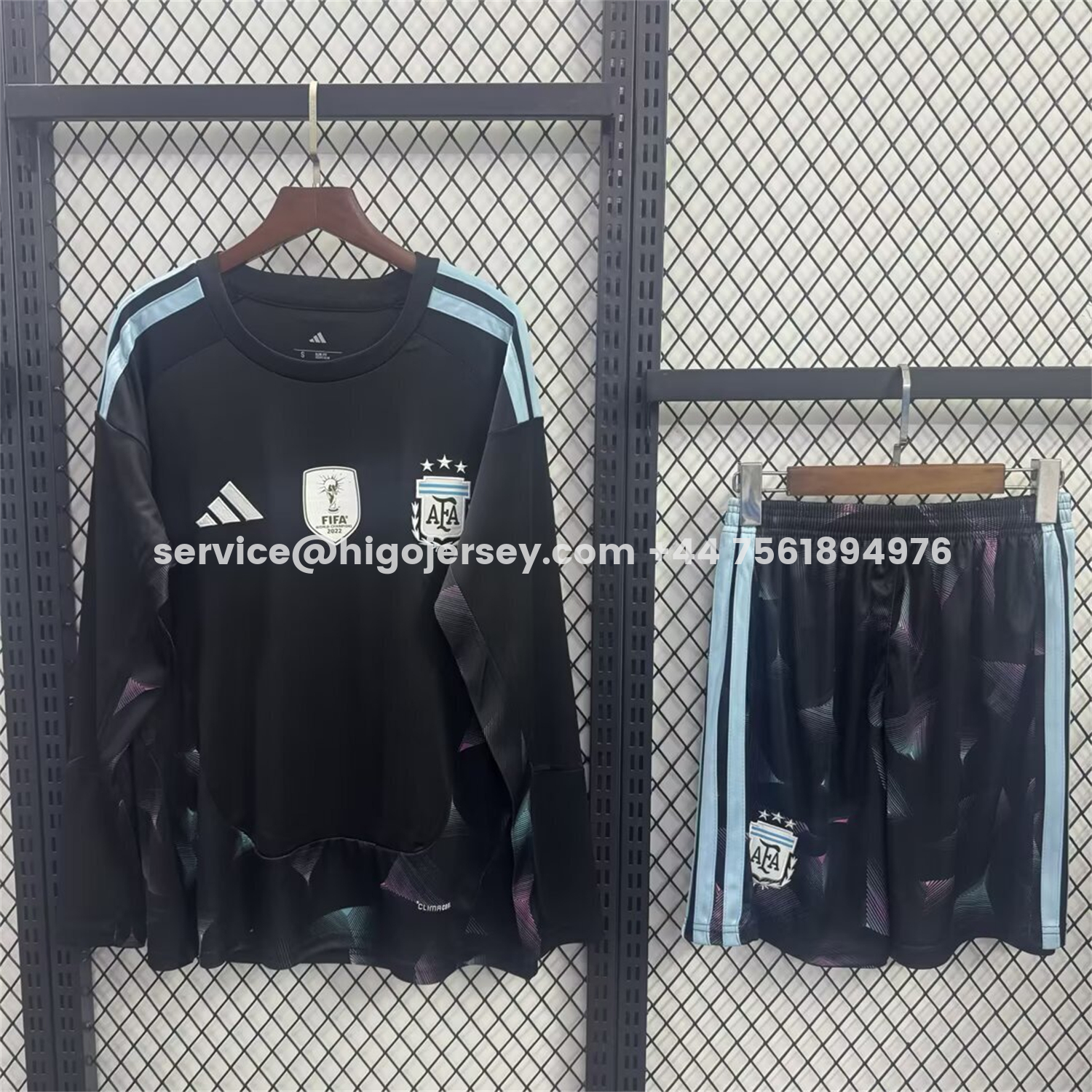 Higojerseys-Argentina 2026 Goalkeeper Black Long Sleeves Kids Kit