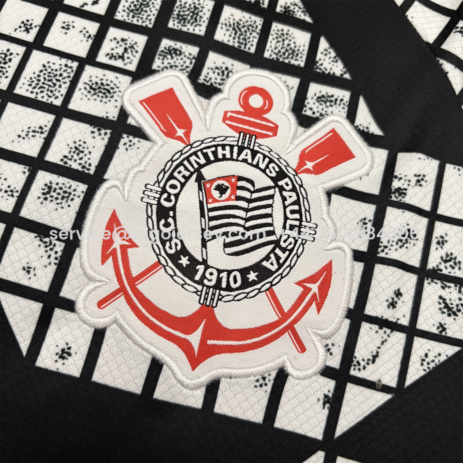 Higojerseys-Corinthians 2025-26 White And Black Pre-Match Jersey - Fans Version