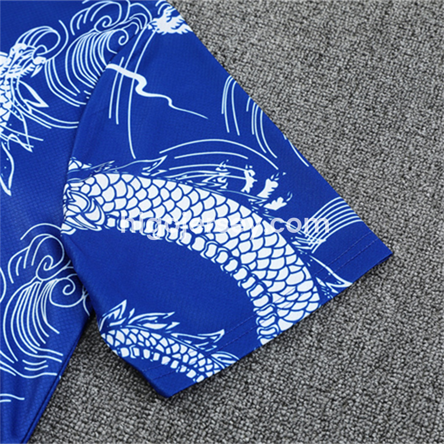 Higojerseys-Real Madrid 25-26 Short-Sleeve Training Set - Blue Black Dragon Top & Black Shorts