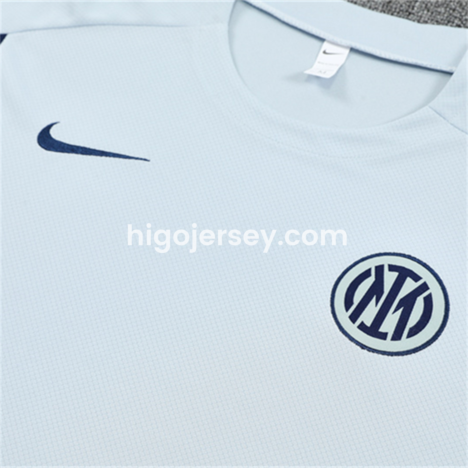 Higojerseys-Inter Milan 25-26 Short-Sleeve Kids Training Set - Light Grey Top & Blue Shorts