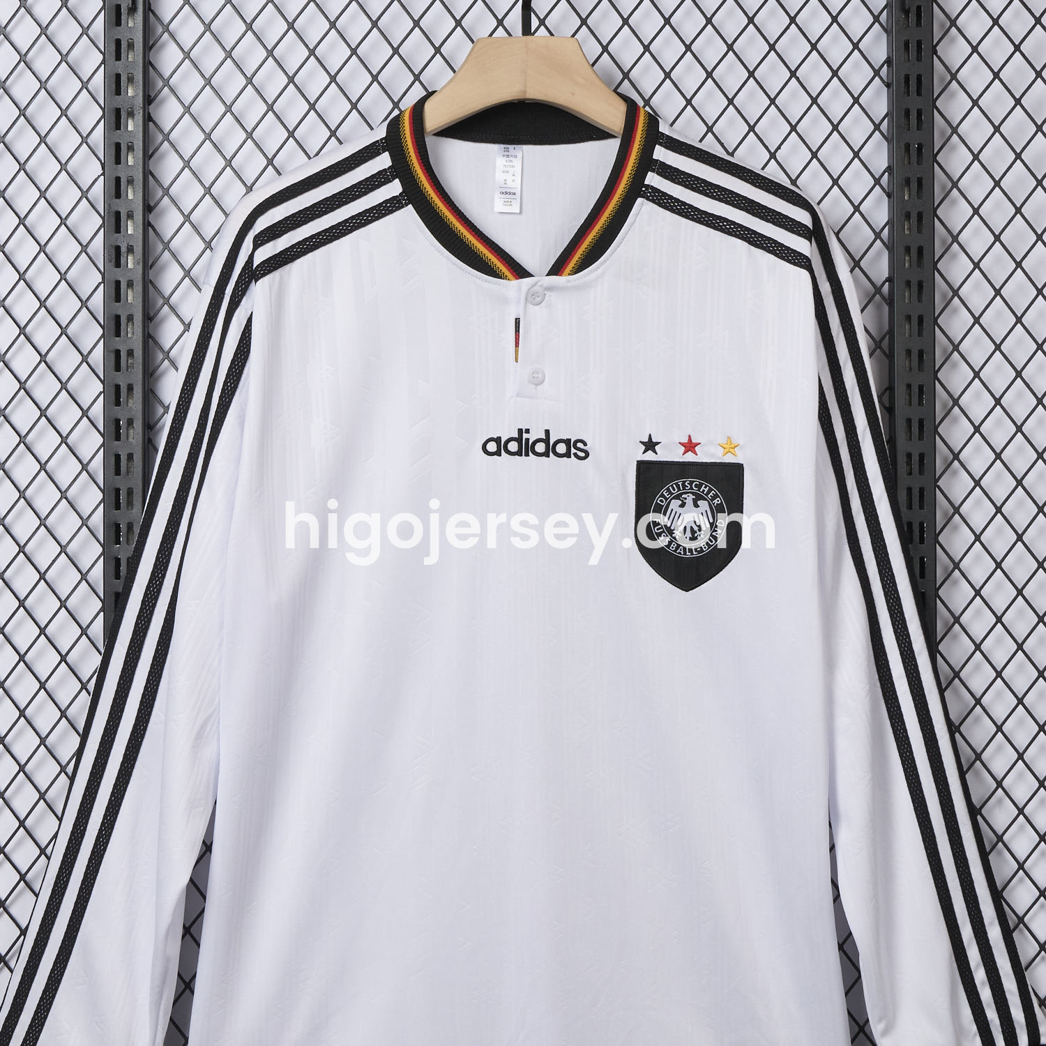 Higojerseys-Retro Germany 1996 Home Long Sleeves Jersey