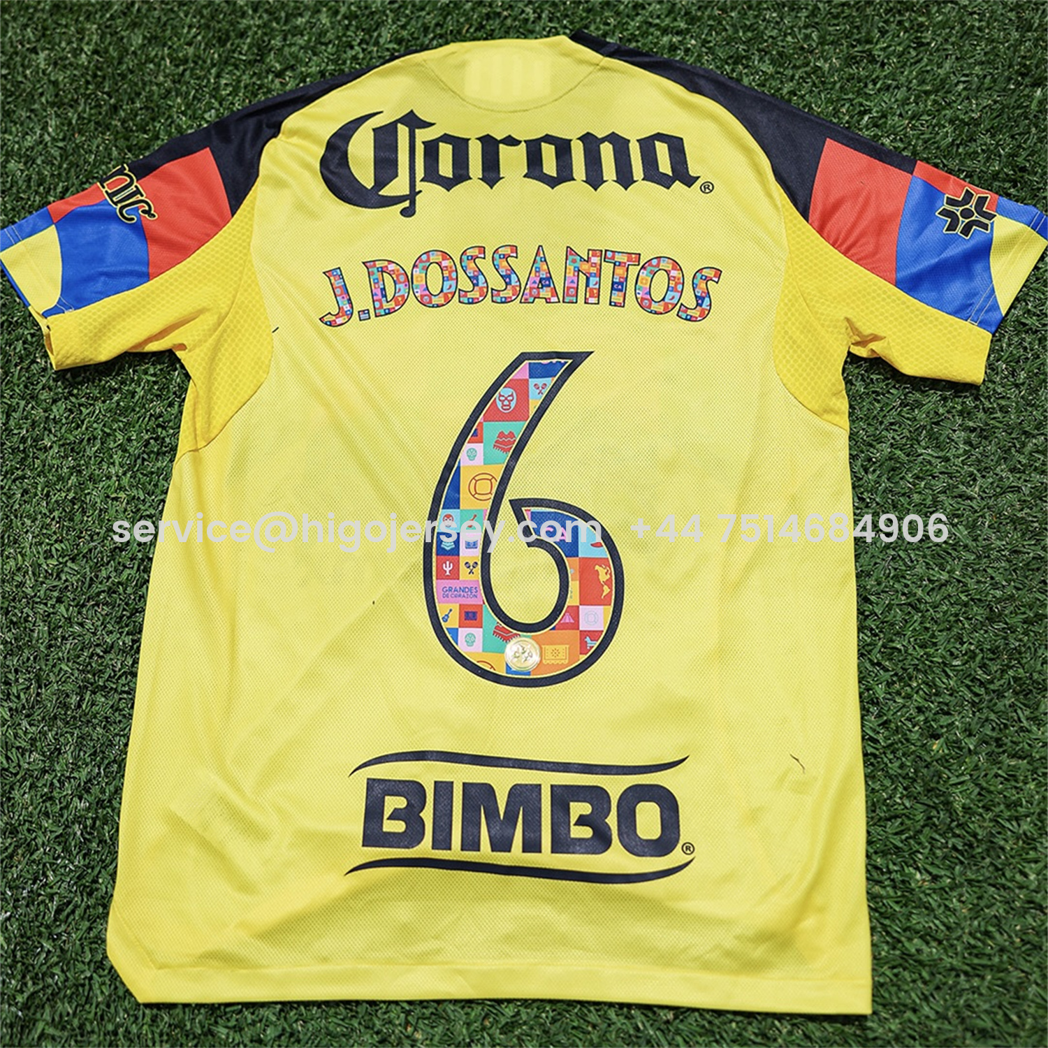 Higojerseys-【El Día de Muertos Font】Club América 25-26 Home Yellow Jersey - Player Version