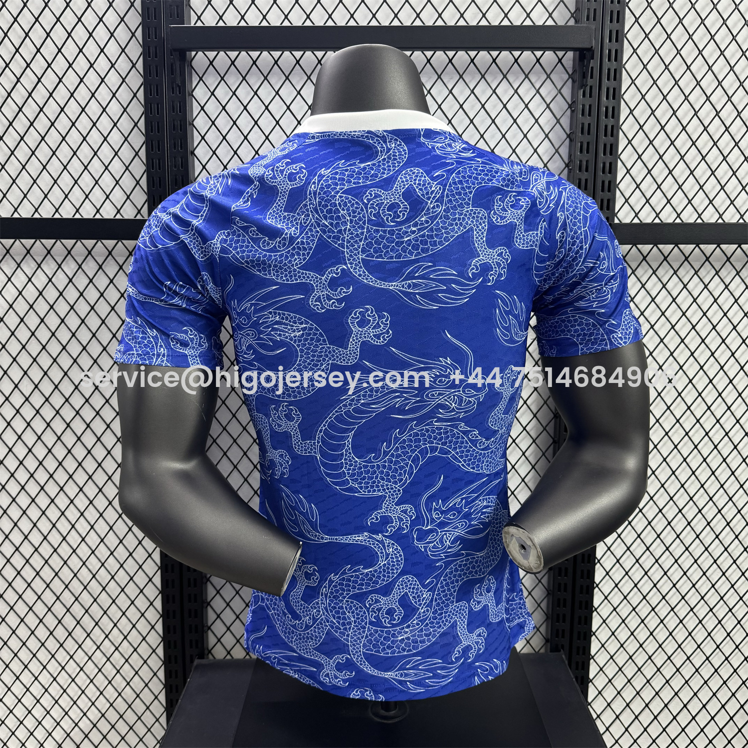 Higojerseys-Japan 25-26 White Dragon Pattern Blue Special Jersey - Player Version