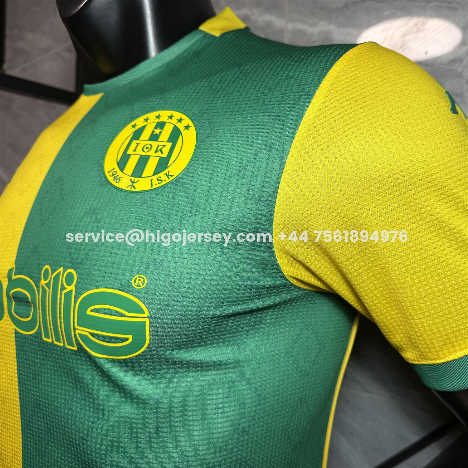 Higojerseys-JS Kabylie 25-26 Home Yellow And Green Jersey - Player Version