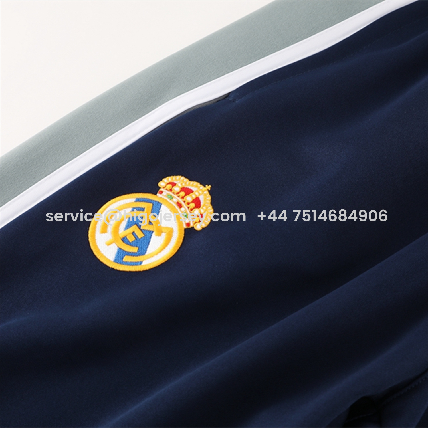 Higojerseys-Real Madrid 25-26 Jacket Training Tracksuit - Blue Grey Jackets & Pants