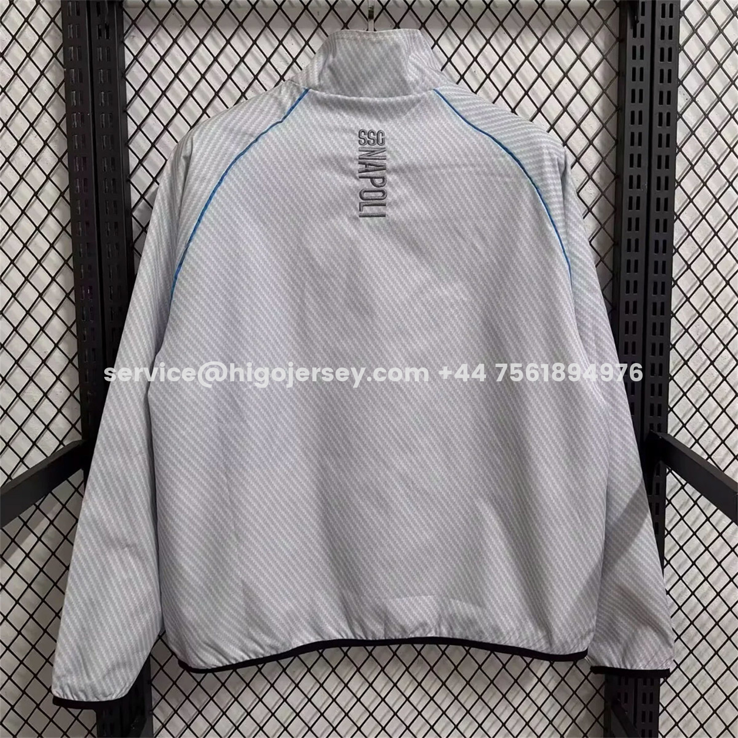 Higojerseys-Napoli 25-26 Windbreaker Jacket - Gray