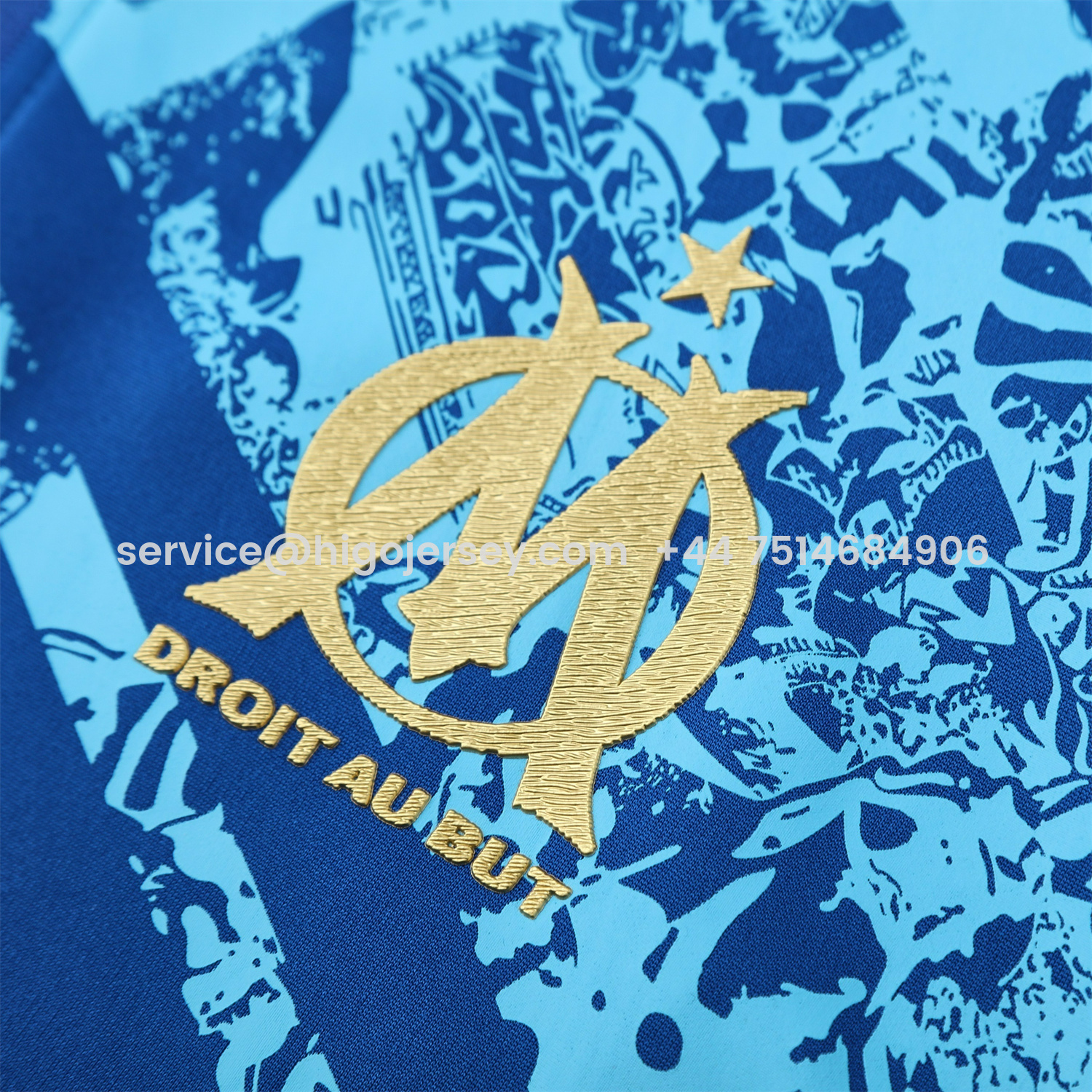 Higojerseys-Marseille 25-26 Jacket Training Tracksuit - Blue Jackets & Blue Pants