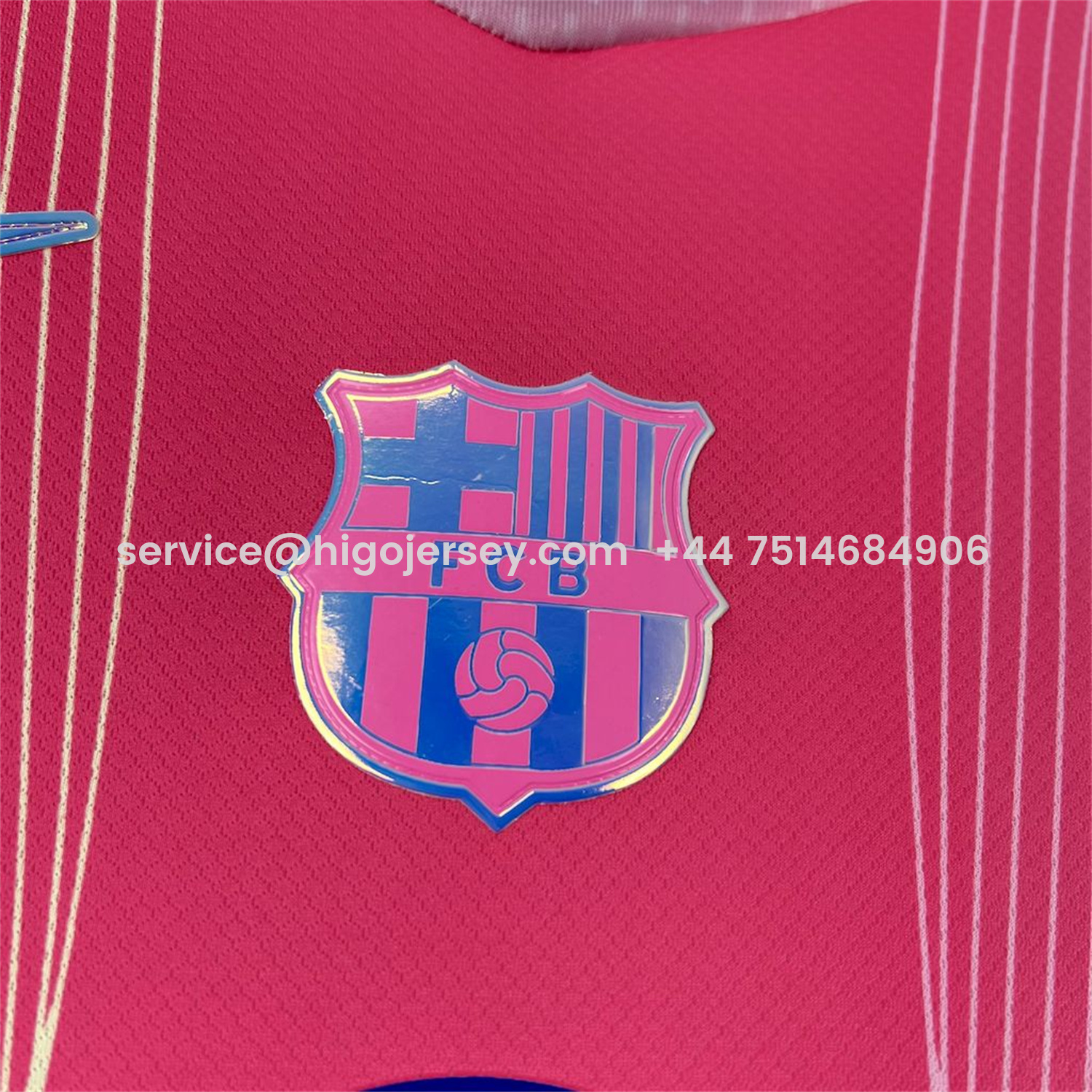 Higojerseys-Barcelona 25-26 T90 White Lines Pink Gradient Special Jersey - Fans Version
