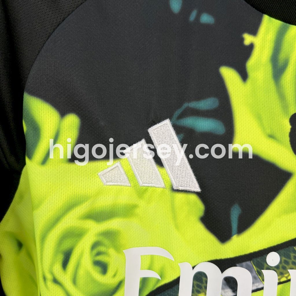 Higojerseys-Real Madrid 25-26 Snake and Green Flowers Black Jersey - Fans Version