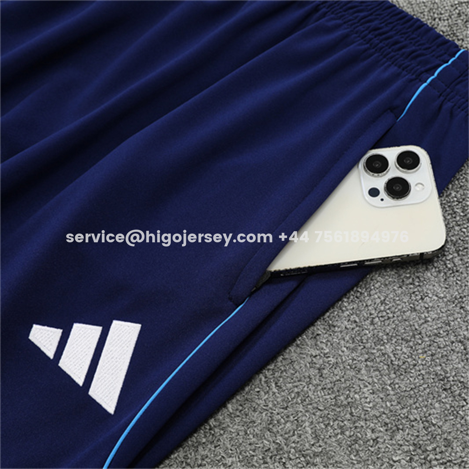 Higojerseys-Real Madrid 25-26 Long Sleeve Training Set - Deep Blue Top & Pants