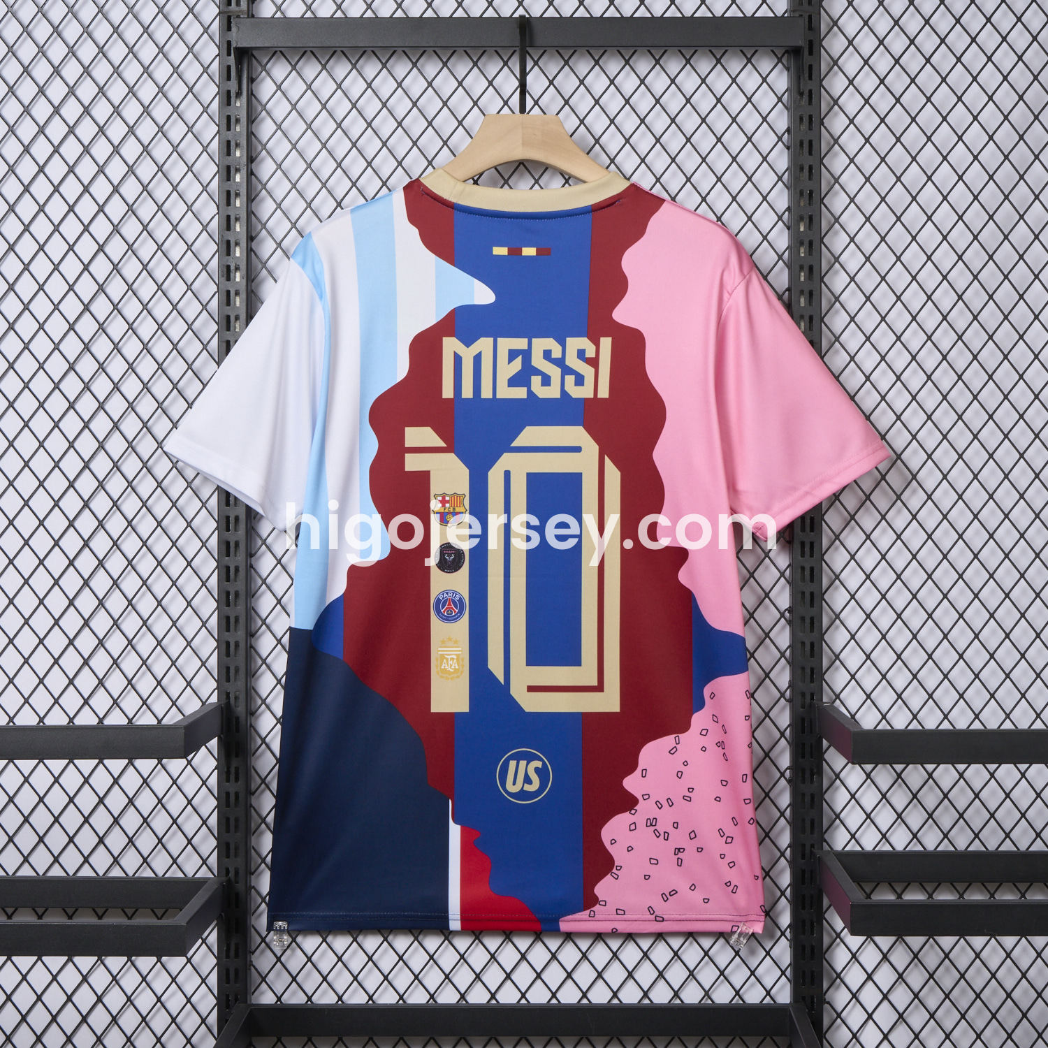 Higojerseys-Messi Career Commemorative Jersey - Fans Version - Barcelona Argentina Paris Saint-Germain PSG INT M.A.M