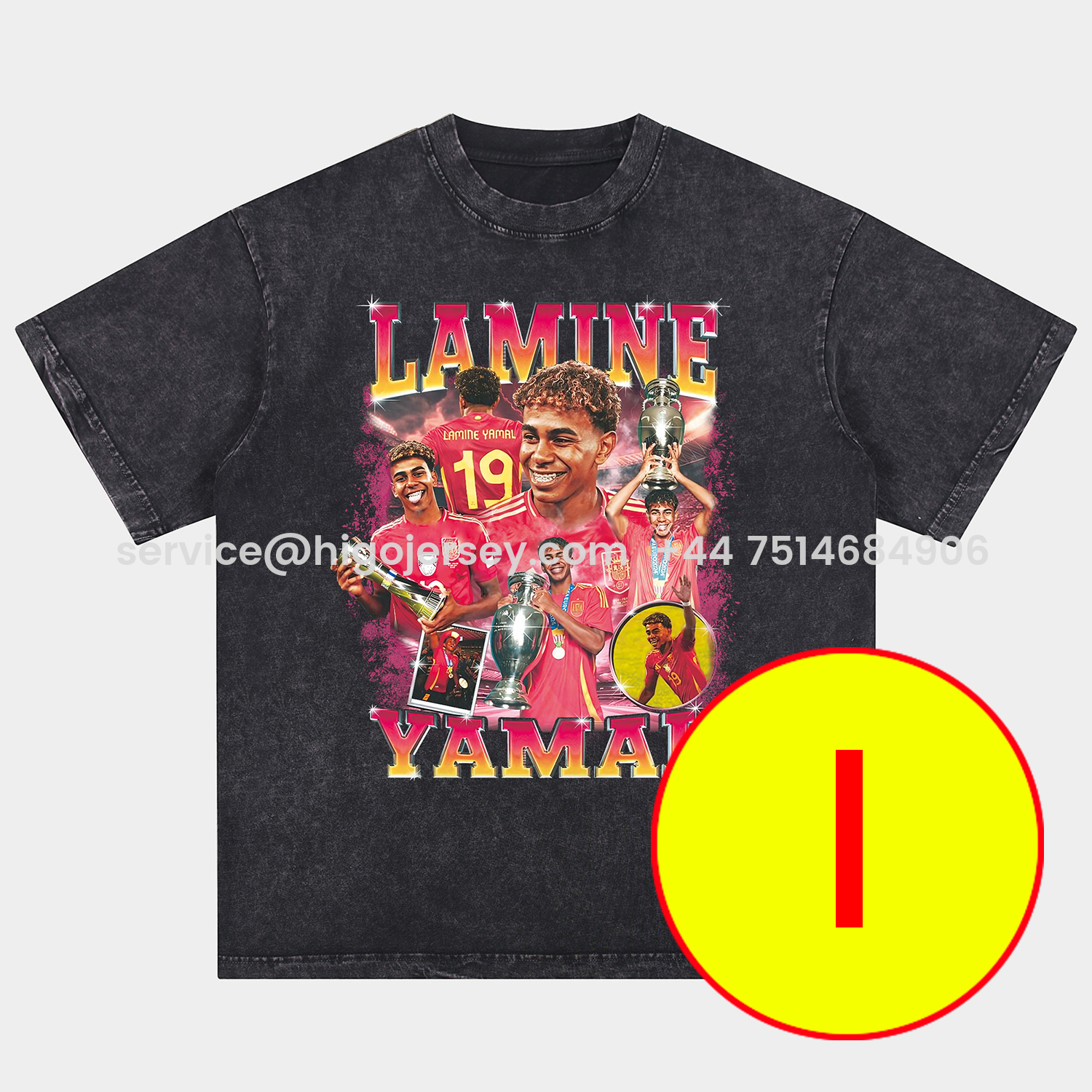 Higojerseys-LAMINE YAMAL - Barcelona No. 10 Legend Continues 2025 Oversized Washed T-Shirt