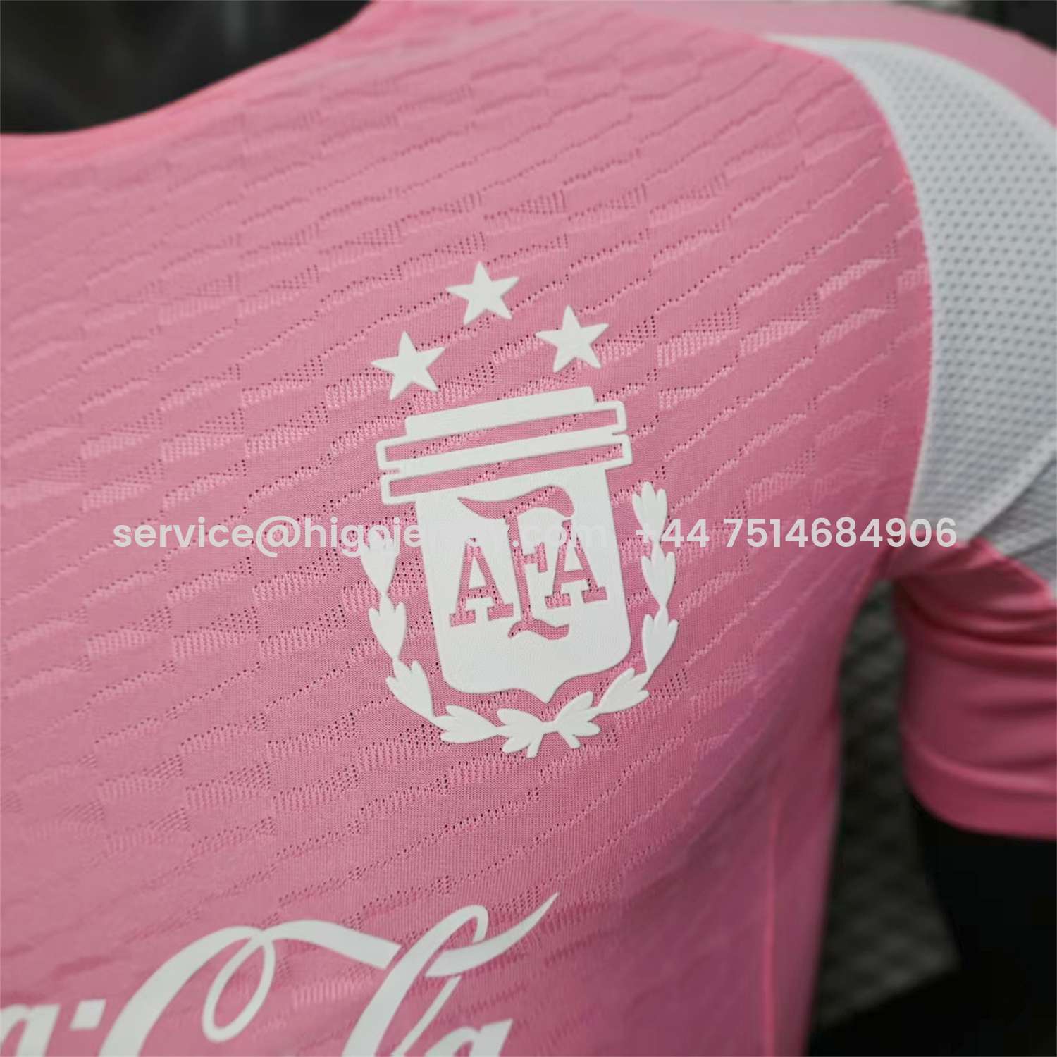 Higojerseys-Argentina 25-26 Pink & White Training Jersey - Player Version