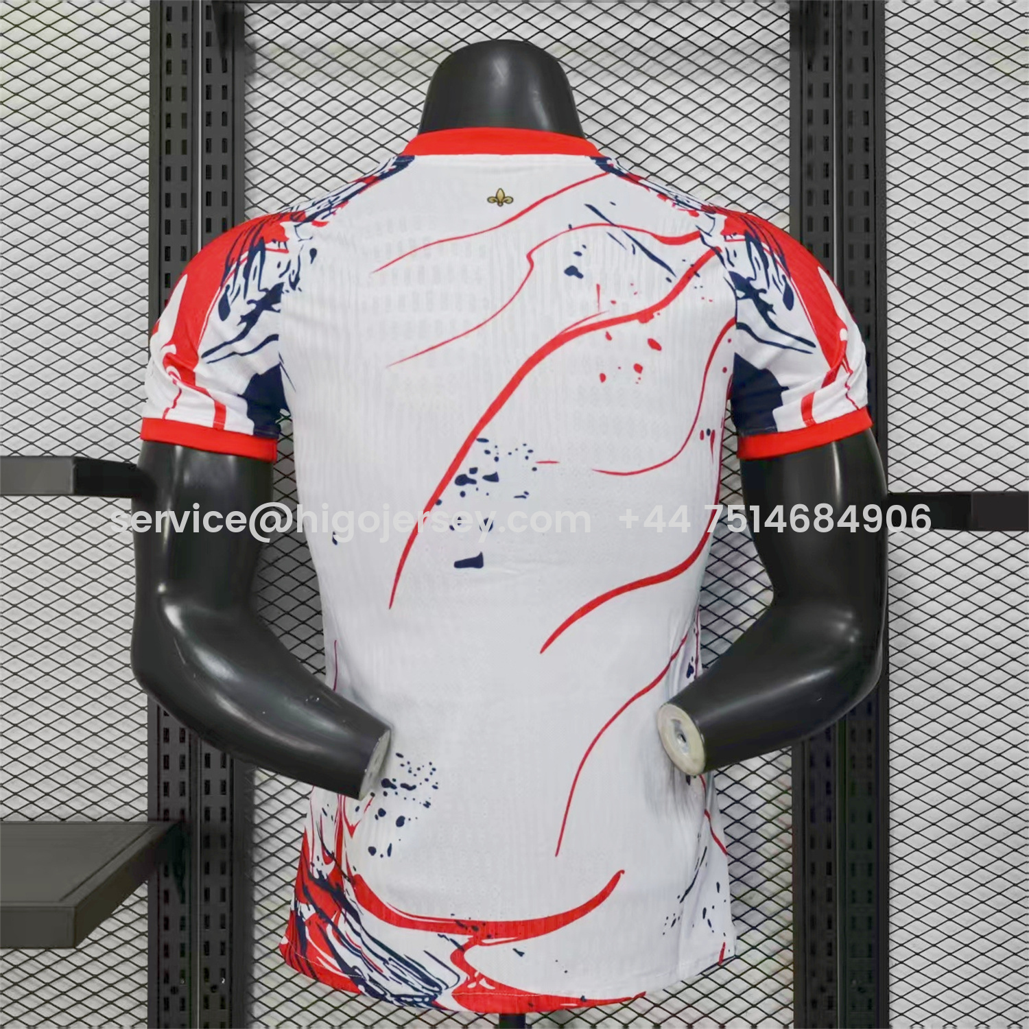 Higojerseys-Paris Saint-Germain PSG 25-26 Red And Blue Lines White Special Jersey - Player Version