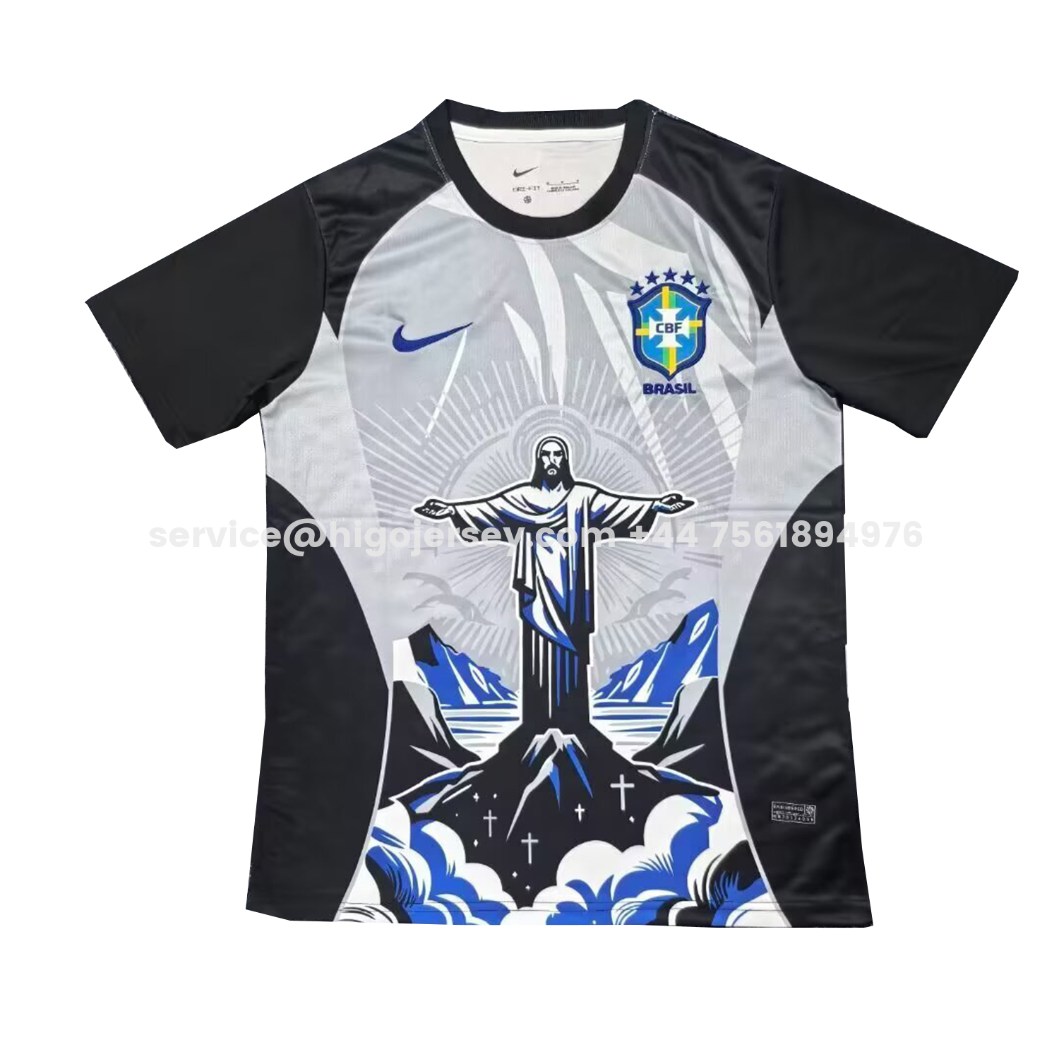 Higojerseys-Brazil 25-26 Jesus Grey And Black Jersey - Fans Version