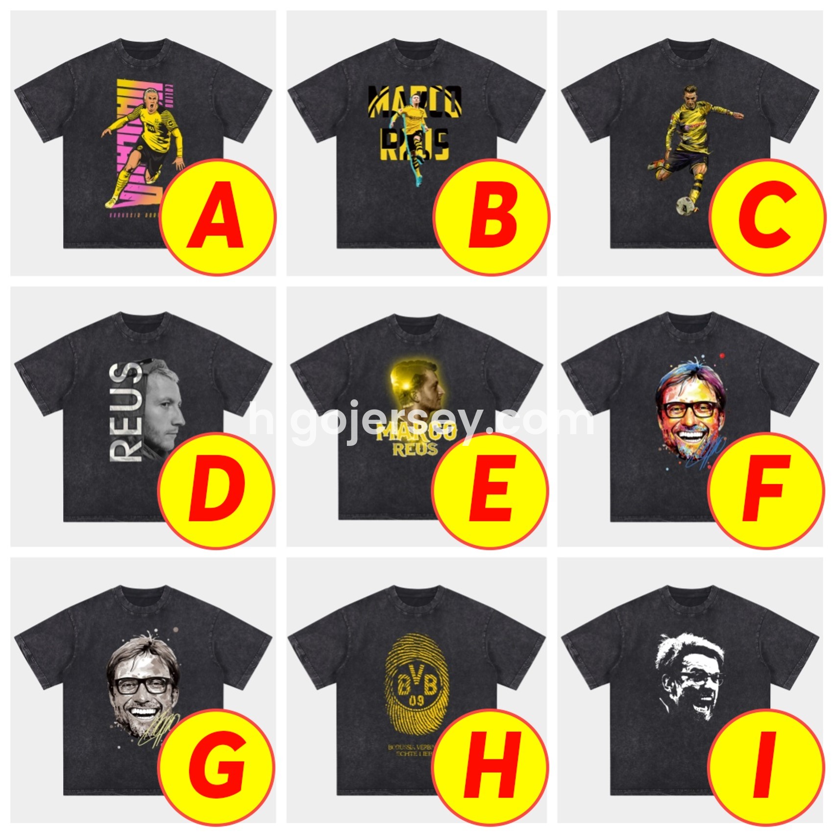 Higojerseys-Dortmund Oversized Washed T-Shirt