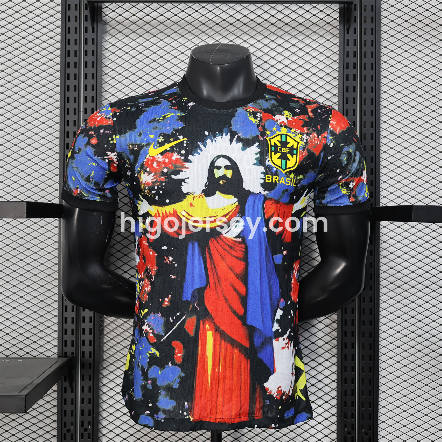 Higojerseys-Brazil 25-26 Colorful Jesus Statue Special Colorful Graffiti Jersey - Player Version
