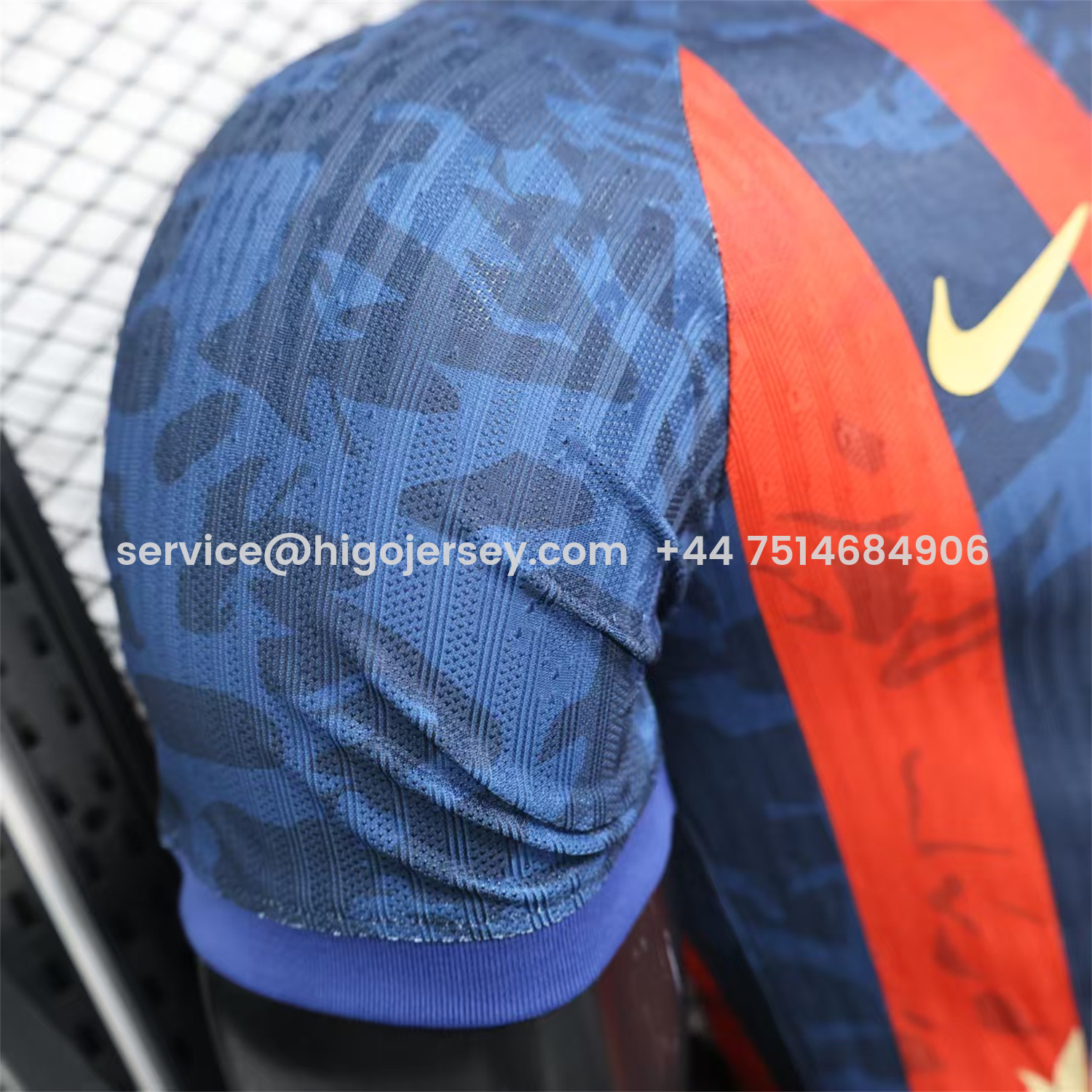 Higojerseys-Barcelona 25-26 Yellow Spotify Logo Red & Blue Lines Special Jersey - Player Version