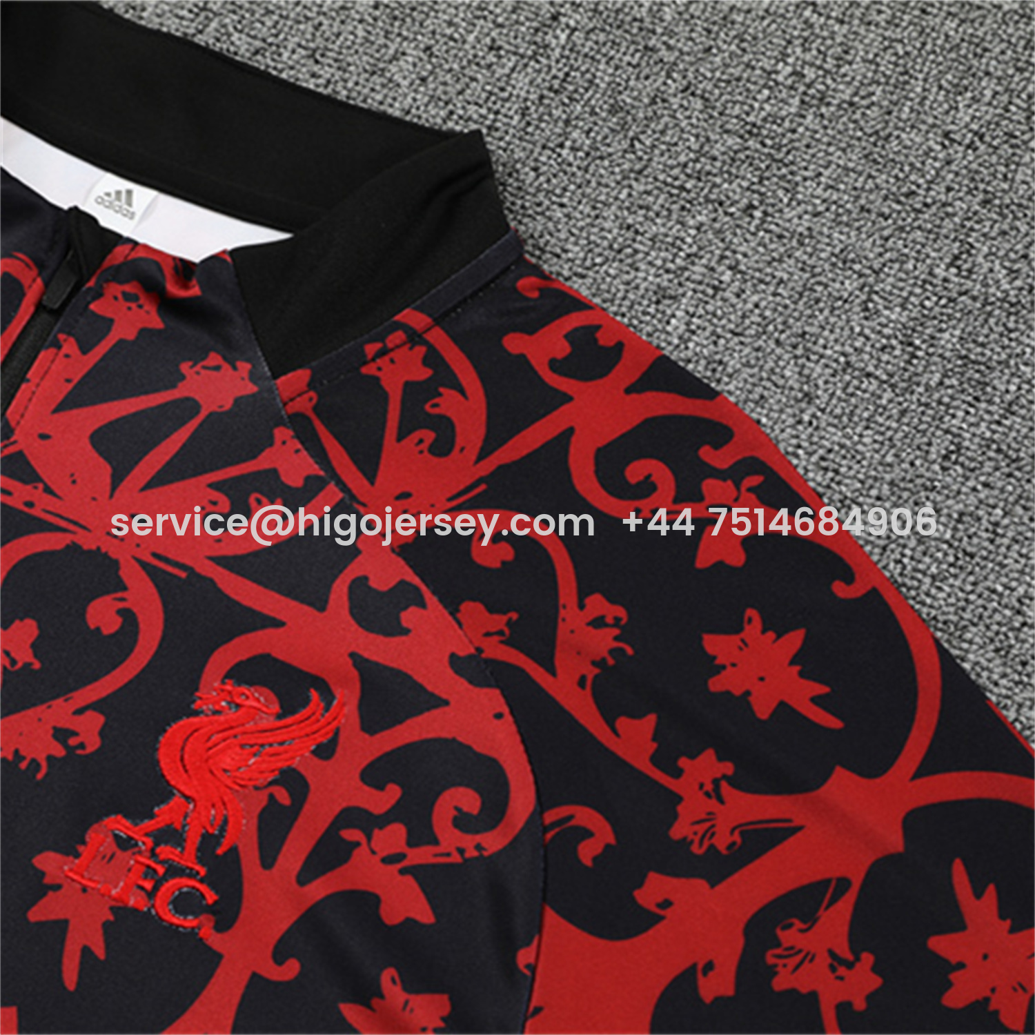 Higojerseys-Liver.pool 25-26 Kids Long Sleeve Training Set - Red Camouflage Top & Blsck Pants