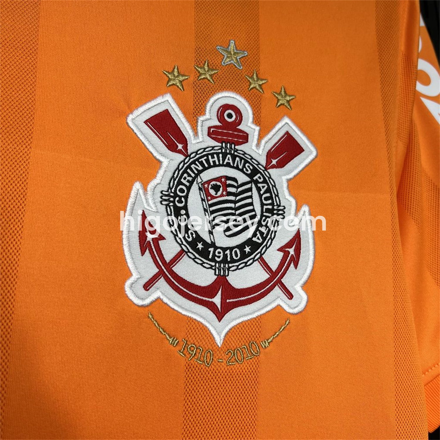 Higojerseys-Retro Corinthians 2010 Orange Goalkeeper Jersey