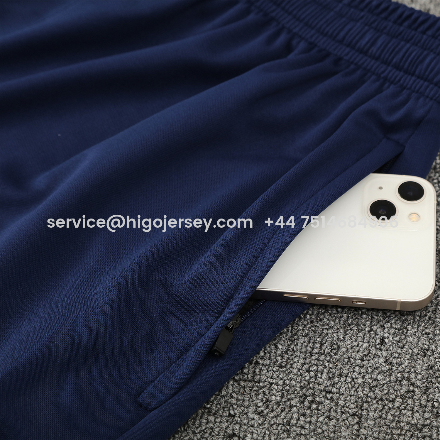 Higojerseys-Atletico Madrid Short-Sleeve Training Set - Red White Top & Blue Shorts