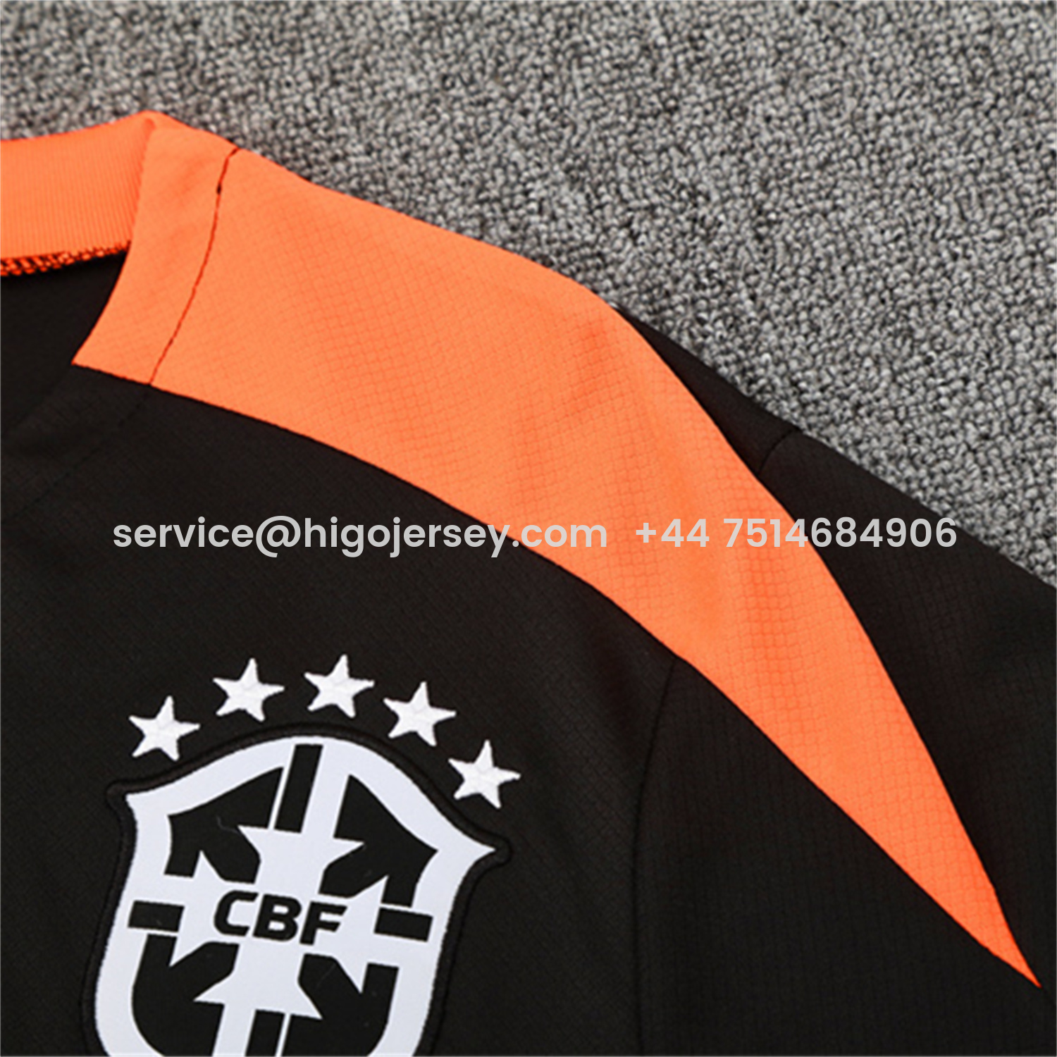 Higojerseys-Brazil 25-26 Kids Short-Sleeve Training Set - Black Top & Black Shorts