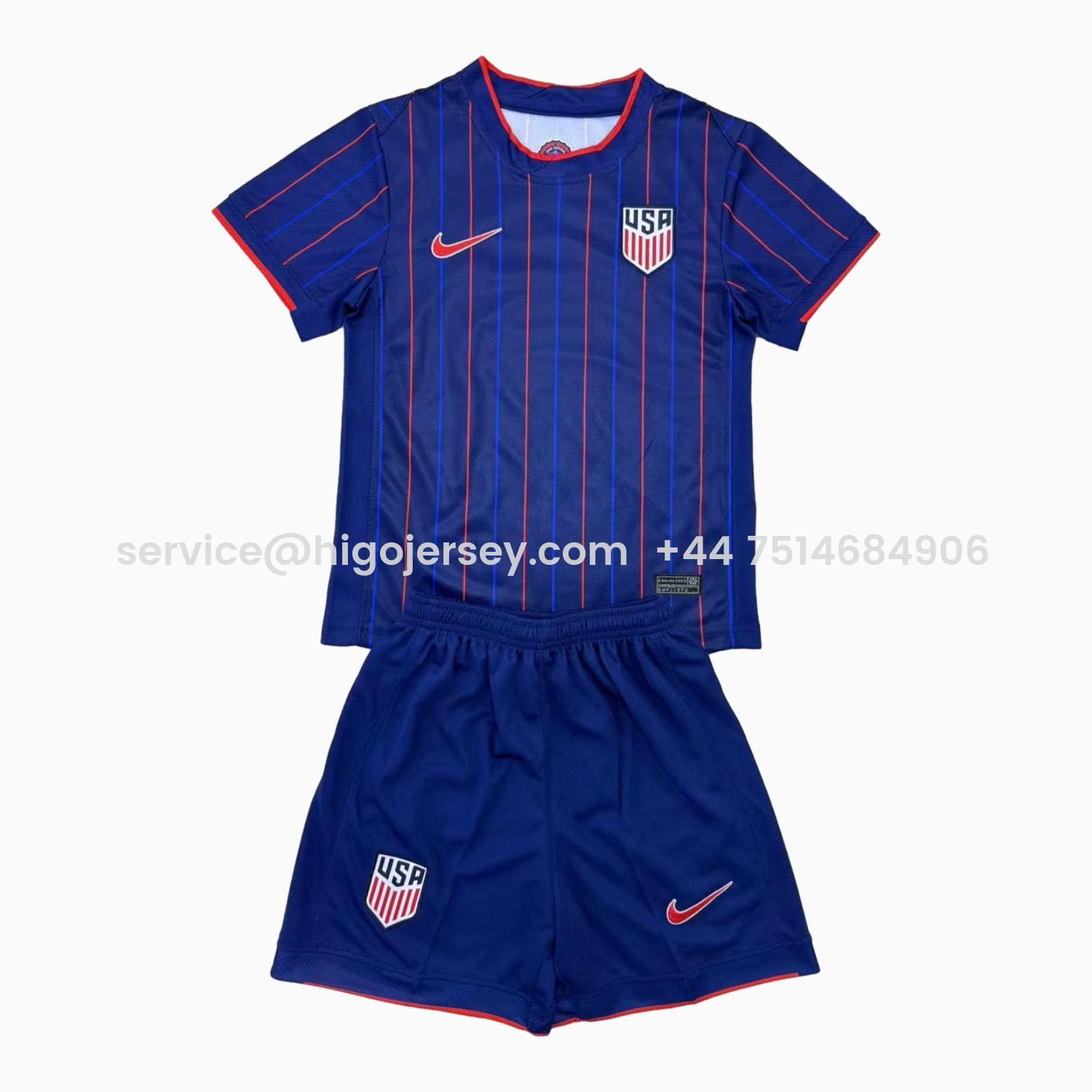 Higojerseys-United States USA 25-26 Away Deep Blue Men's Adult Jersey Set - Fans Version