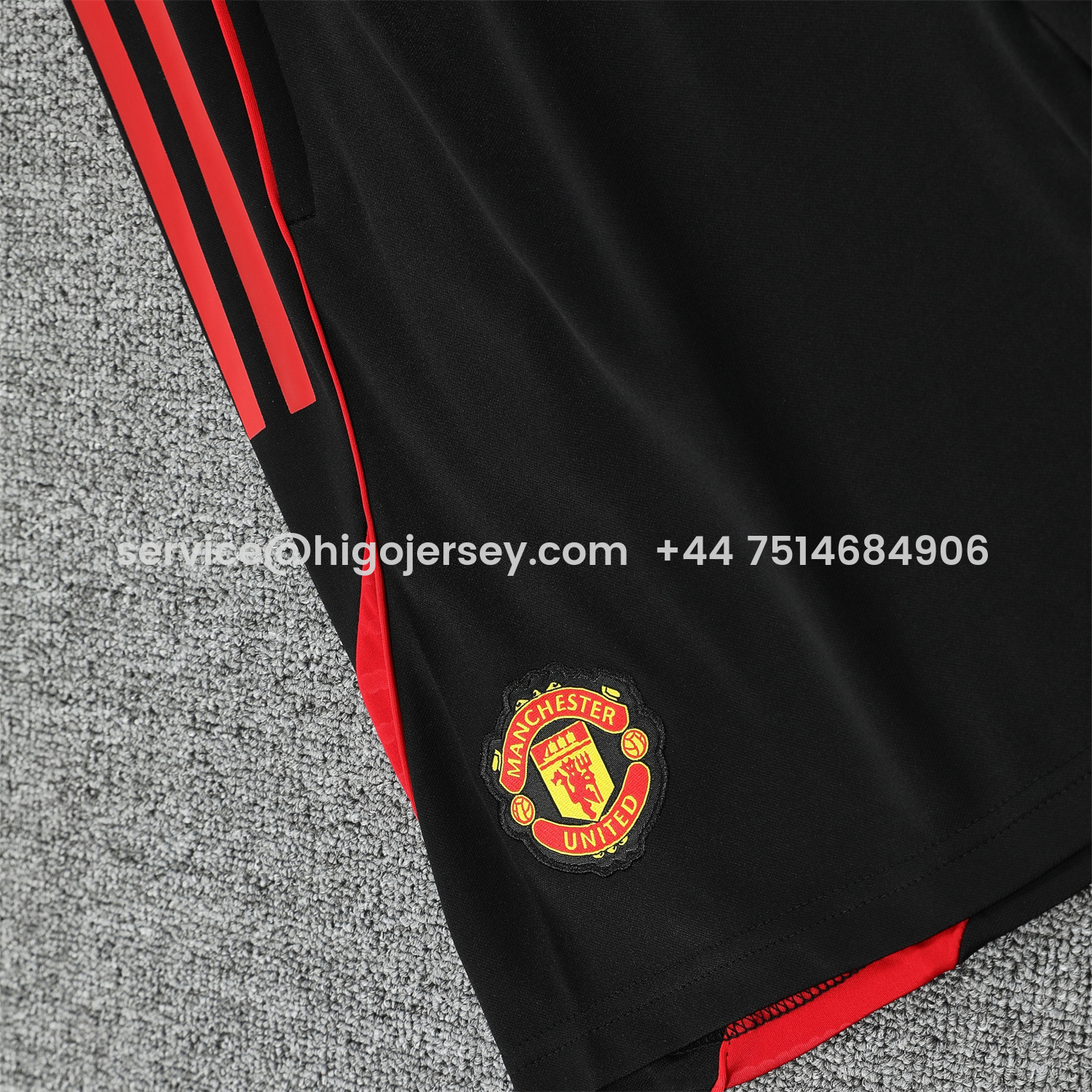 Higojerseys-Manchester United 25-26 Vest Training Set - Pure Red Vest & Black Shorts