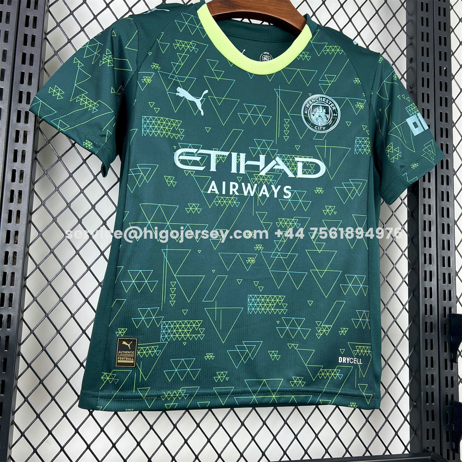 Higojerseys-Manchester City 25-26 Fourth Green Kids Kit