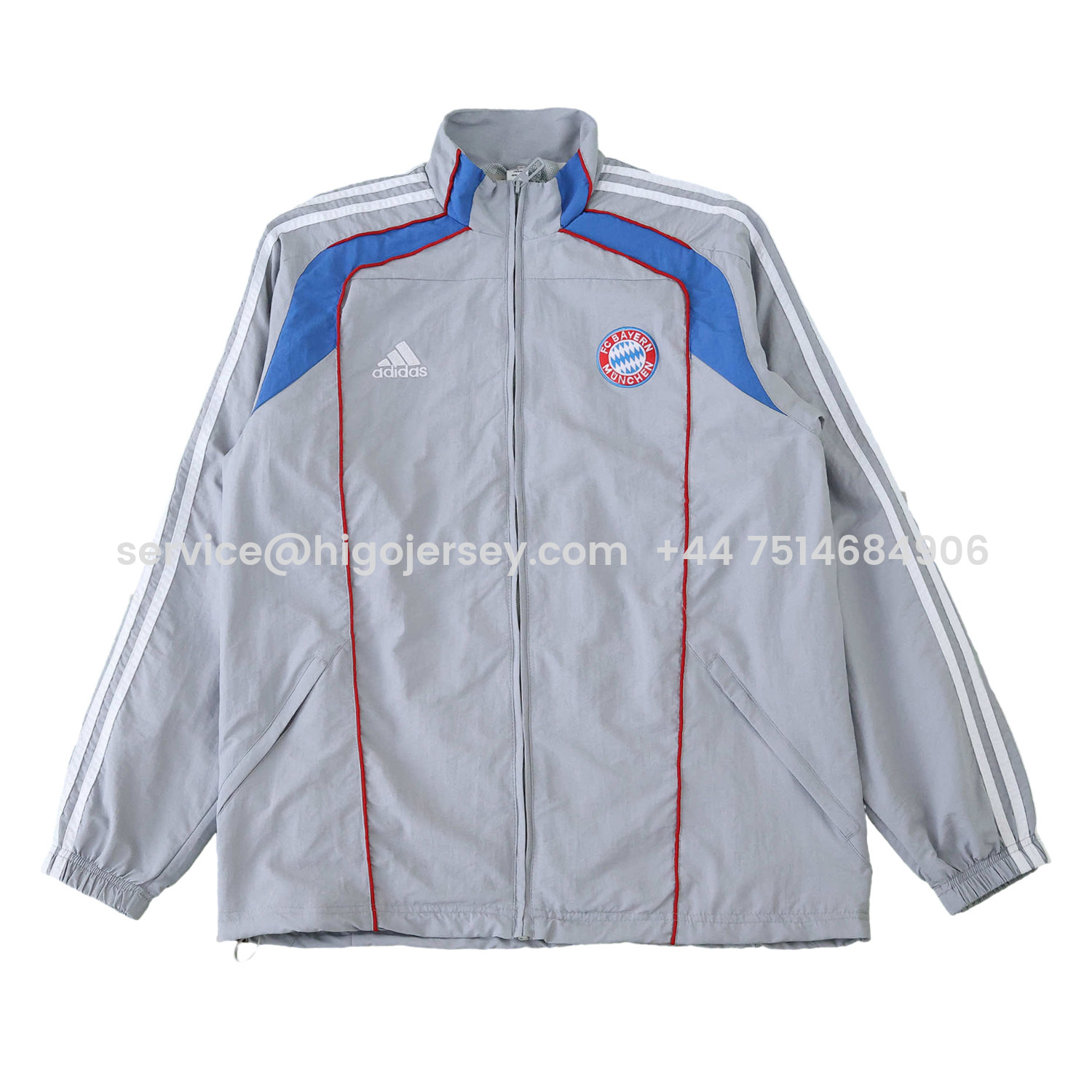 Higojerseys-Bayern Munich 25-26 Grey Throwback Windbreaker Jacket - Grey