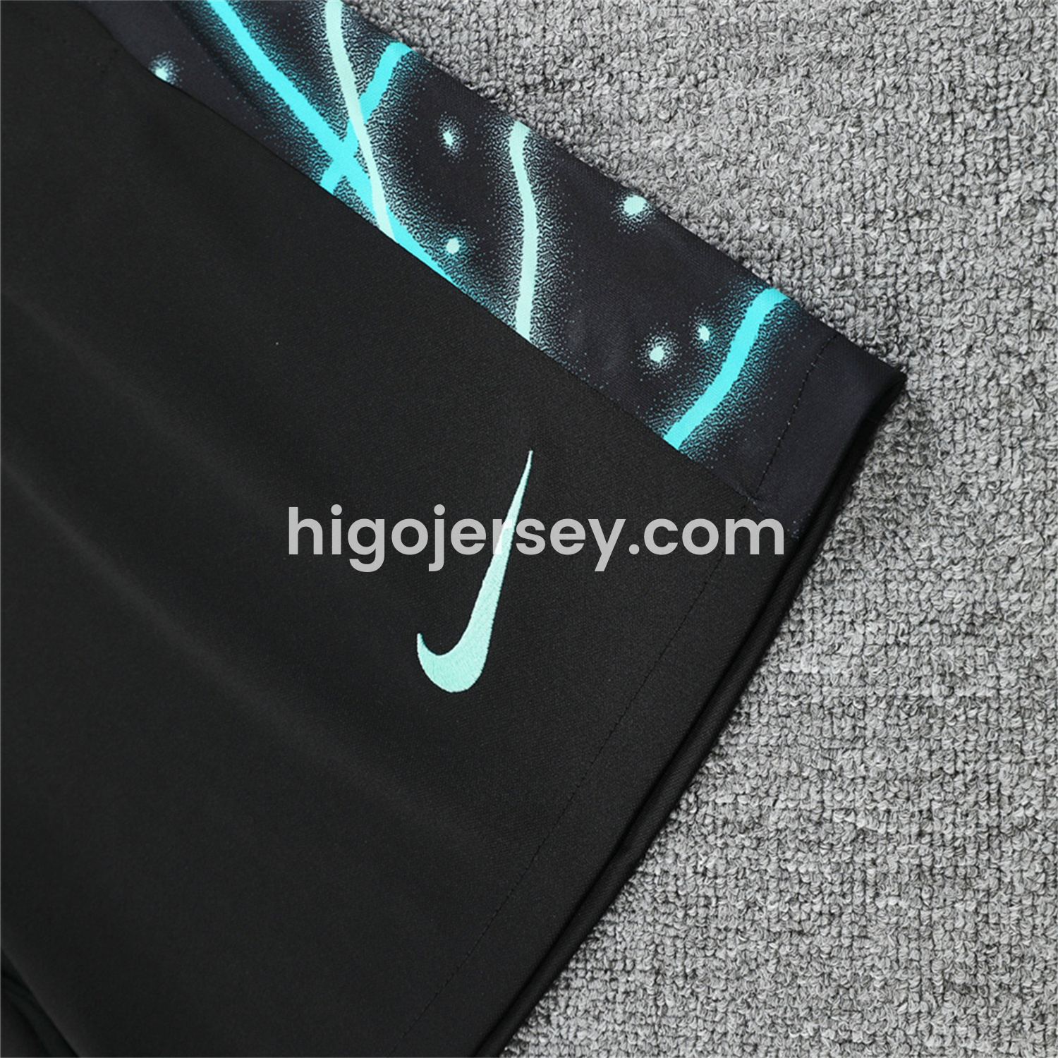 Higojerseys-Inter Milan 25-26 Short-Sleeve Training Set - Blue Fluorescent Rays Black Top & Black Shorts