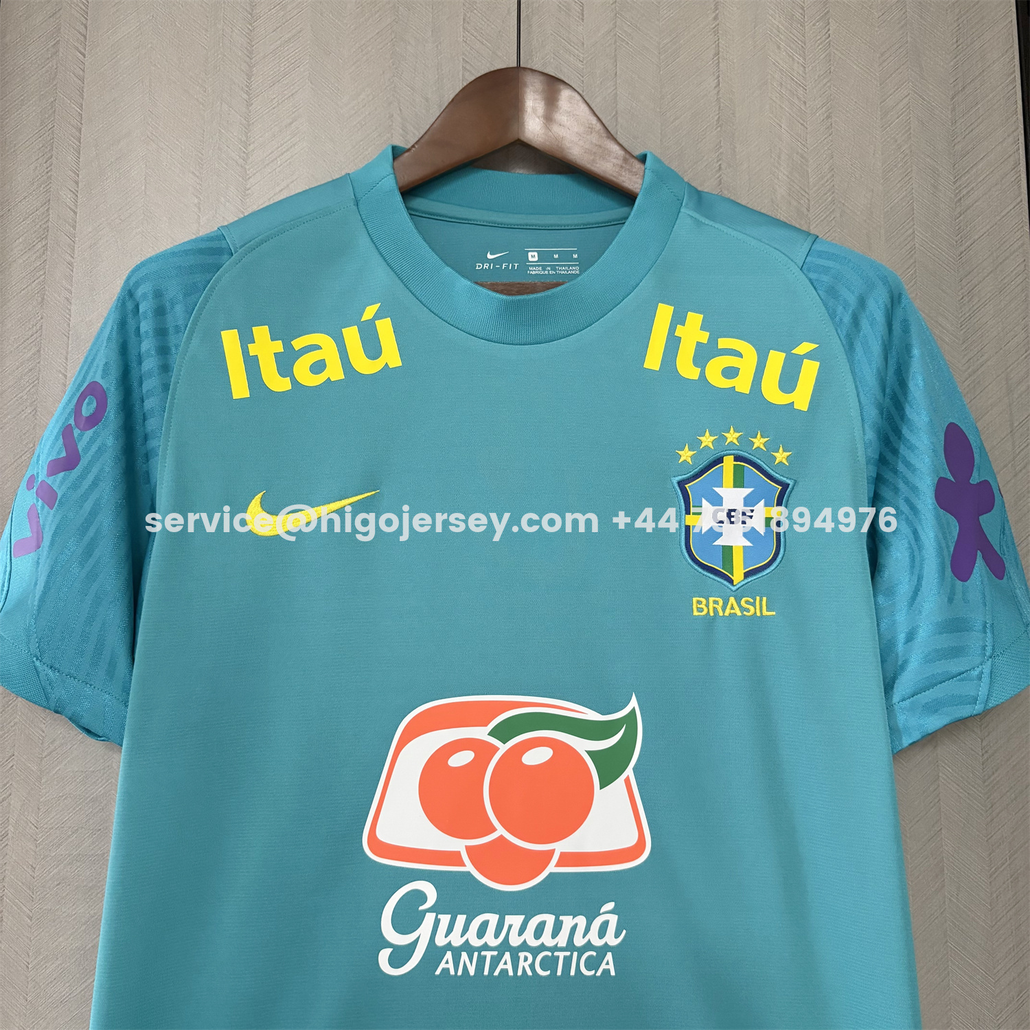 Higojerseys-Retro Brazil 2022 Pre-Match Cyan Special Jersey