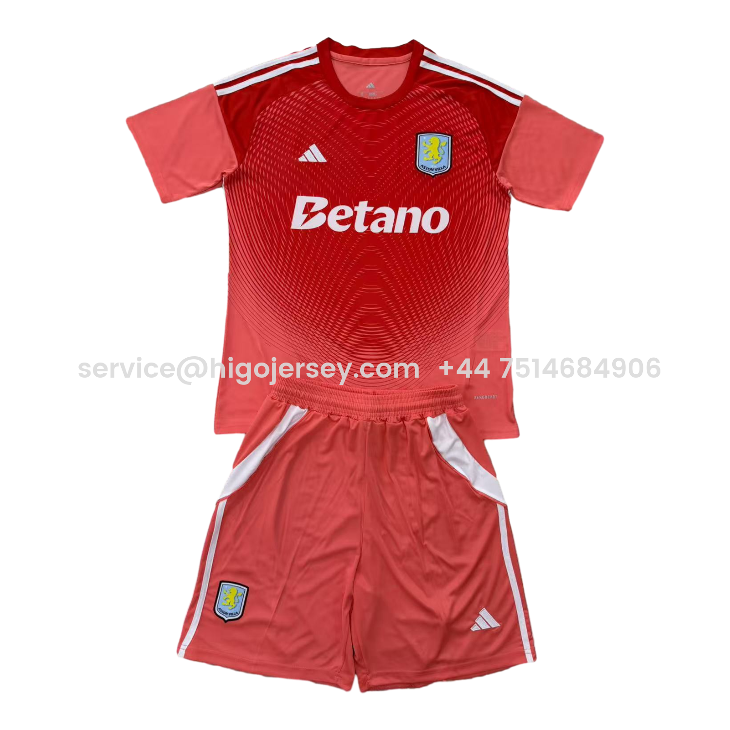 Higojerseys-Aston Villa 25-26 Red Goalkeeper Men's Adult Jersey Set - Fans Version