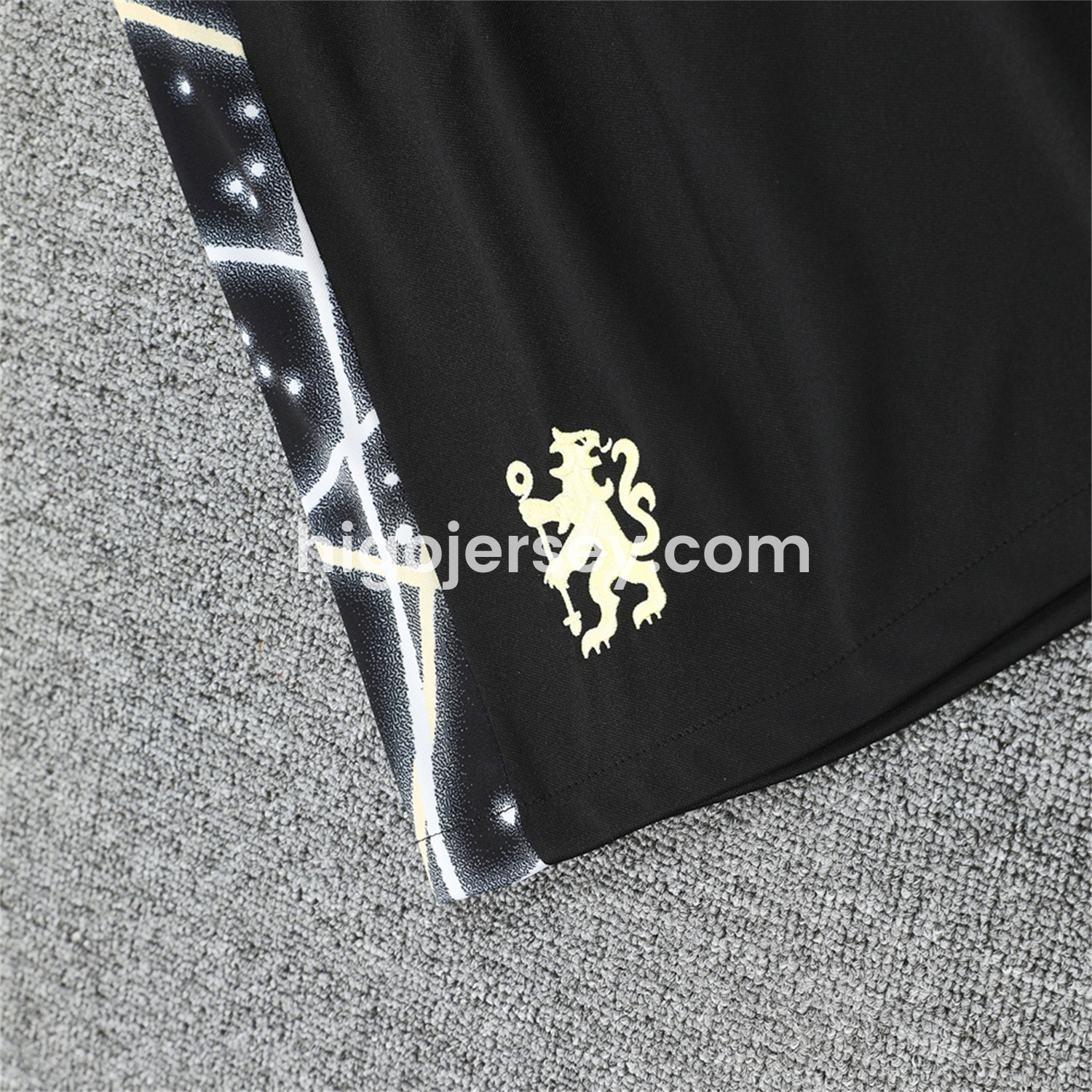 Higojerseys-C.H.E.L.S.E.A 25-26 Short-Sleeve Training Set - Yellow Fluorescent Rays Black Top & Black Shorts