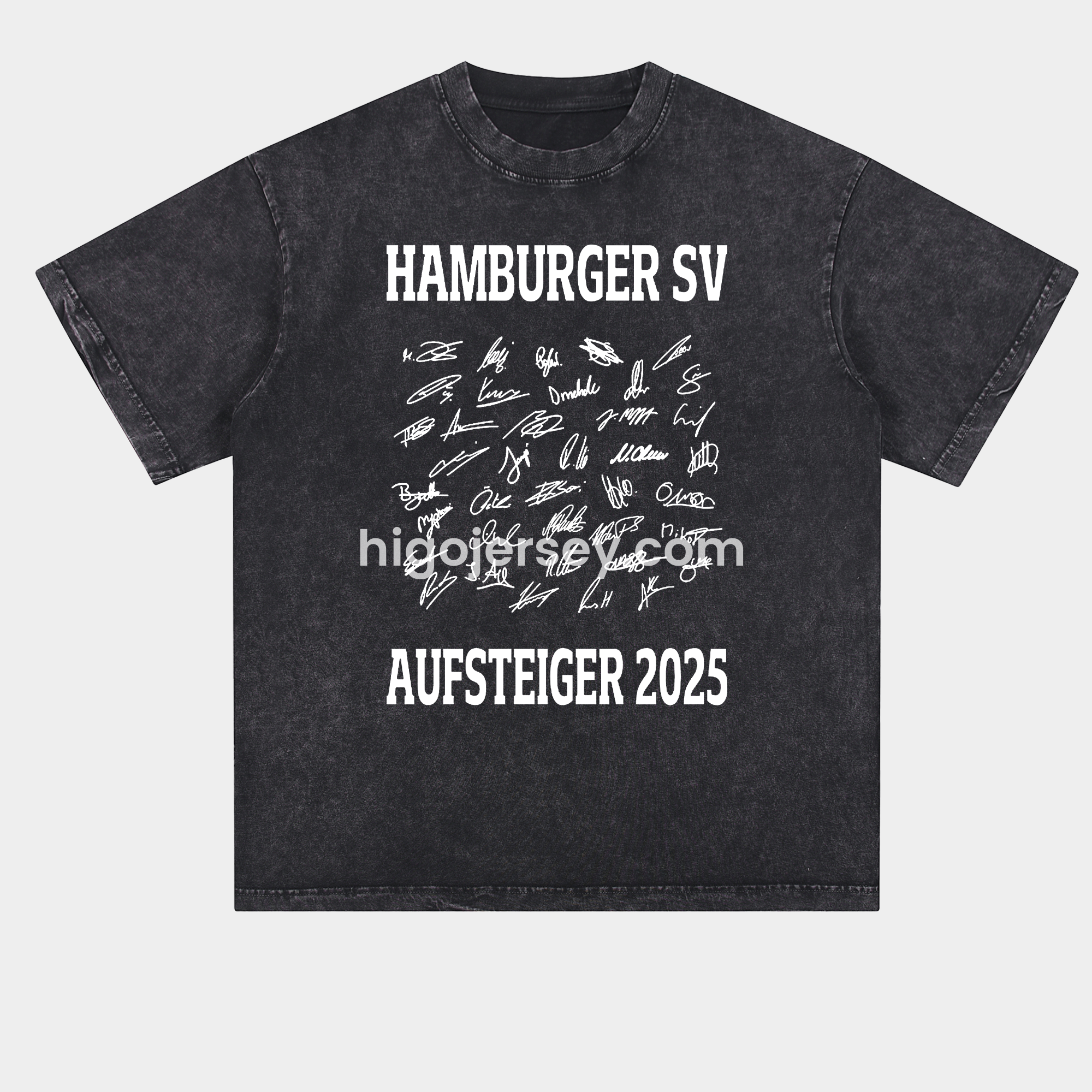 Higojerseys-Hamburger SV AUFSTIEG 2025 Team Signatures Oversized Washed T-Shirt