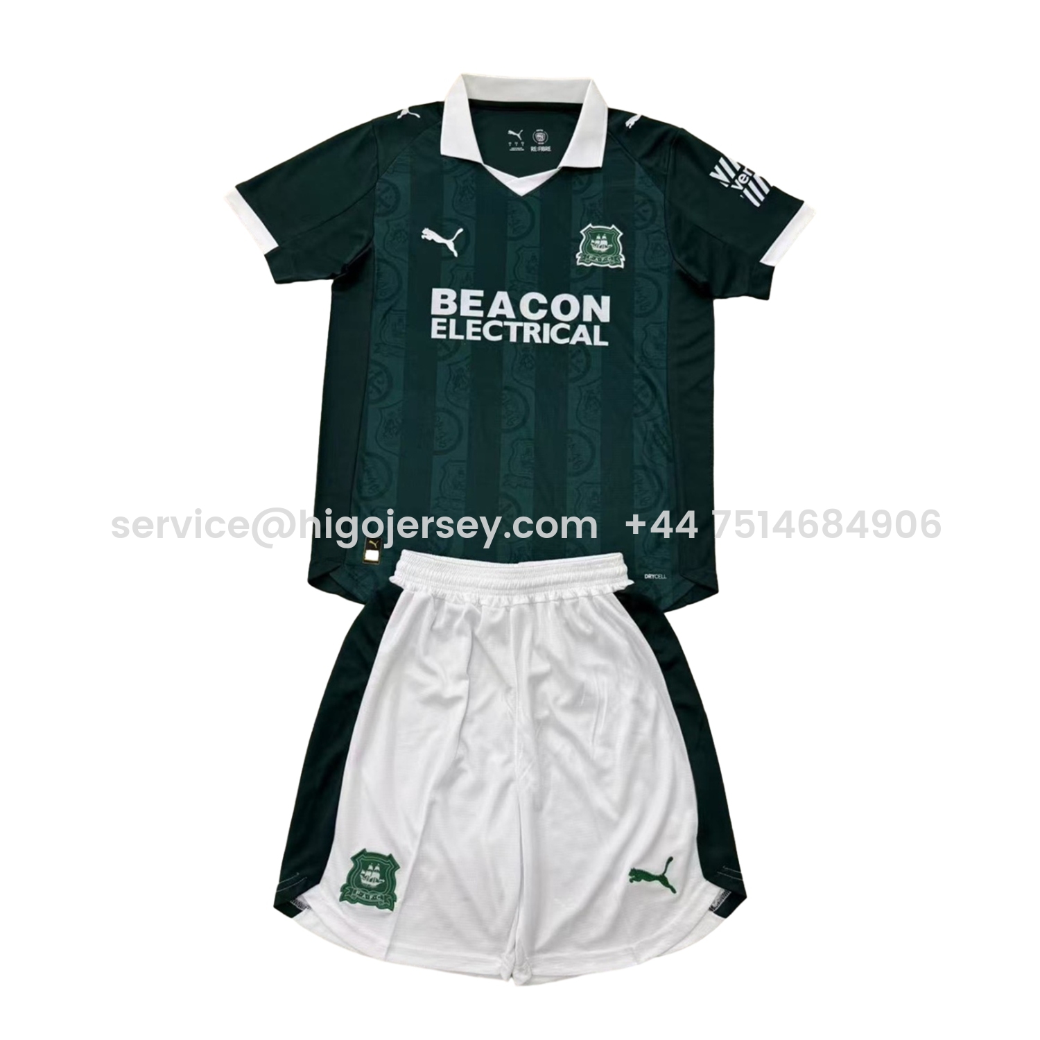Higojerseys-Plymouth Argyle 25-26 Home Men's Adult Jersey Set - Fans Version