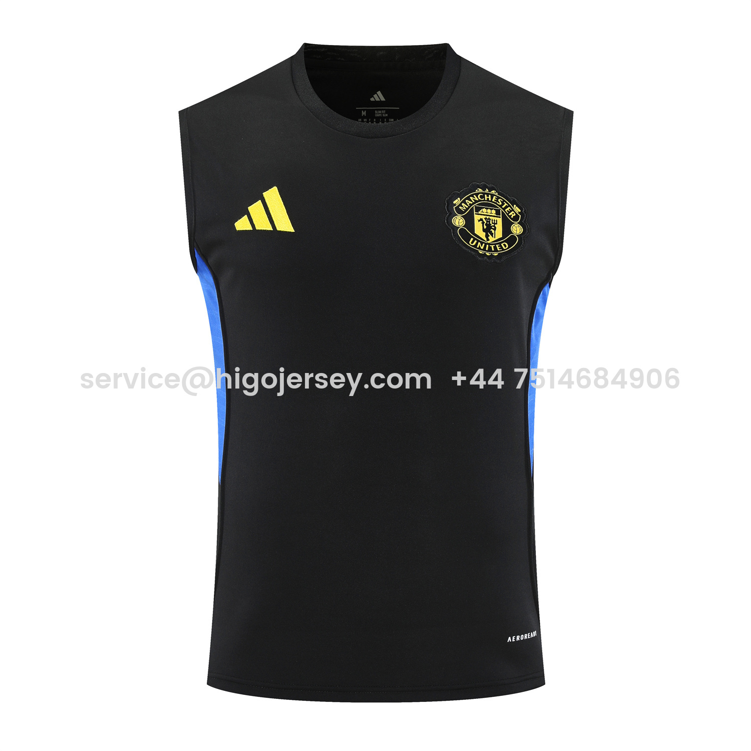 Higojerseys-Manchester United 25-26 Vest Training Set - Black And Light Grey Vest & Black Shorts