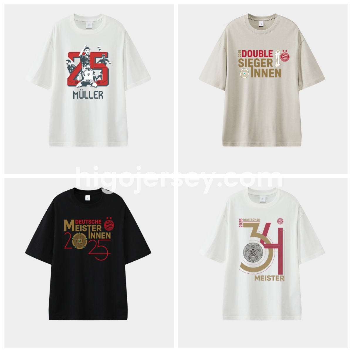 Higojerseys-Bayern Munich Bundesliga Champions Deutscher Meister 2025 Unisex Pure Cotton T-shirt